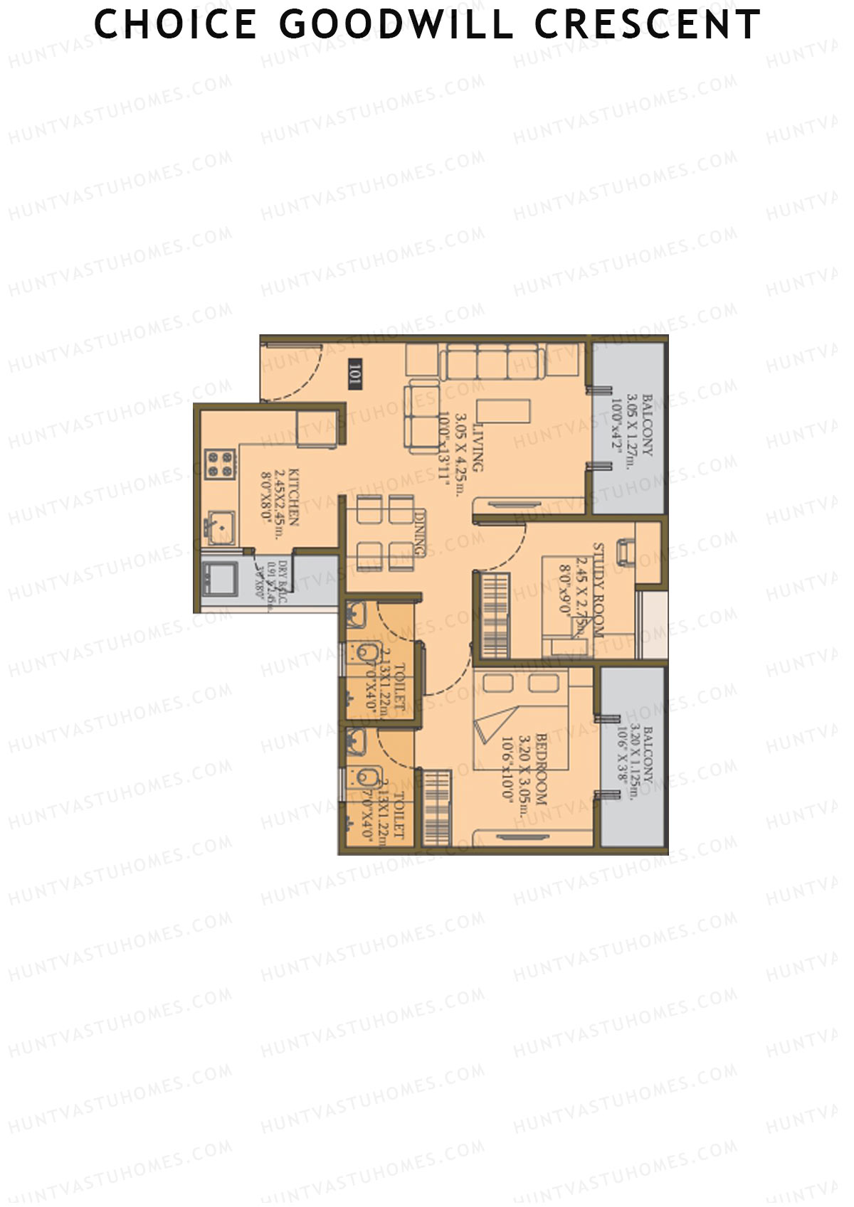 Choice Goodwill Crescent Wing B Unit 1 Floor Plan