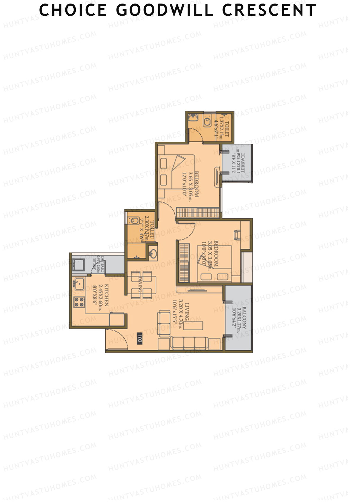 Choice Goodwill Crescent Wing B Unit 2 Floor Plan