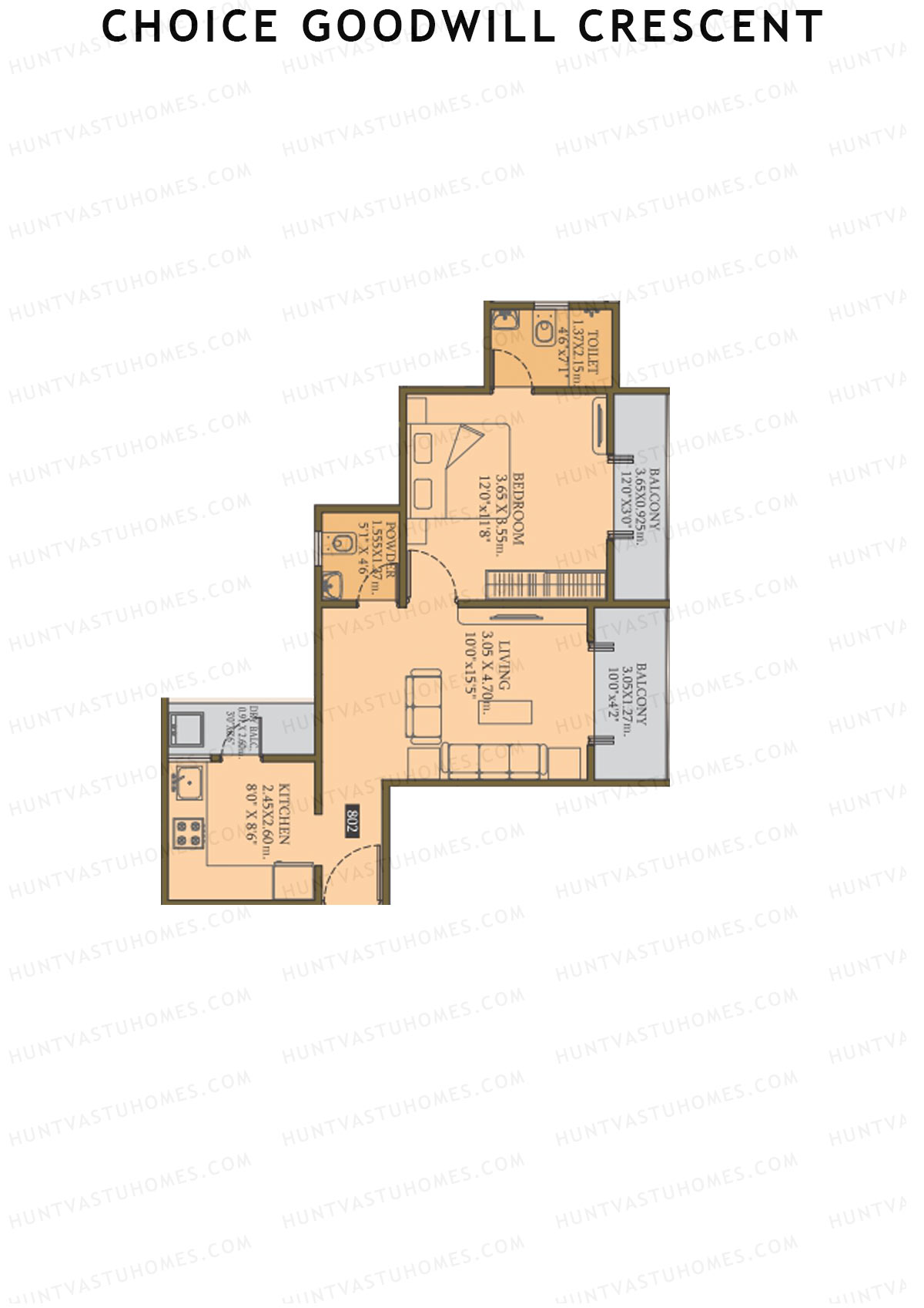 Choice Goodwill Crescent Wing B Unit 2 Floor Plan