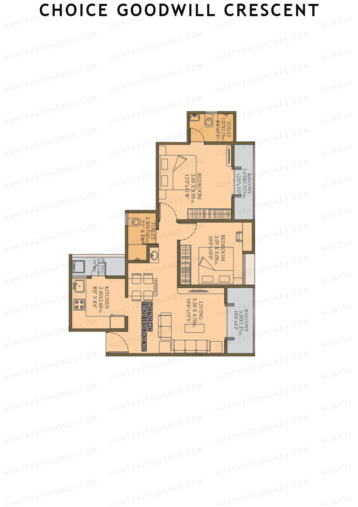 Choice Goodwill Crescent Wing B Unit 2 Floor Plan