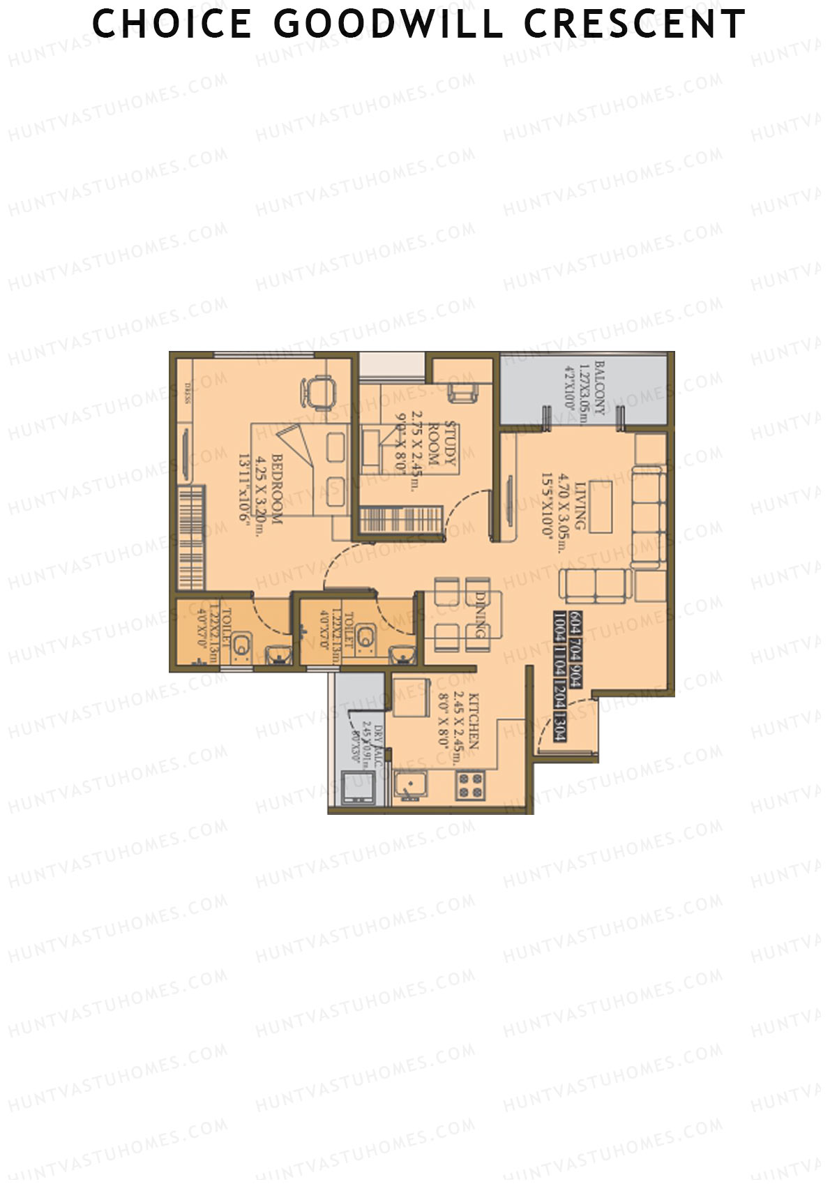 Choice Goodwill Crescent Wing B Unit 4 Floor Plan