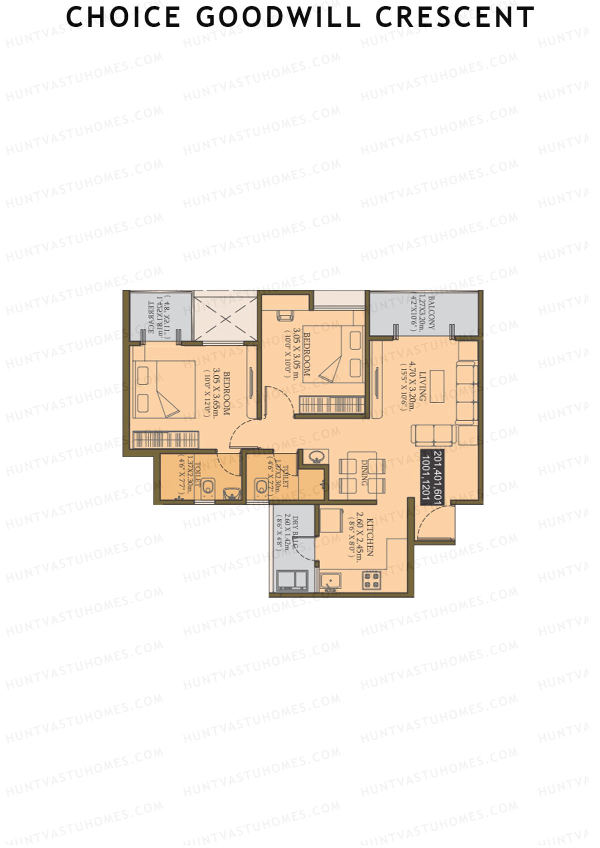 Choice Goodwill Crescent Wing C Unit 1 Floor Plan