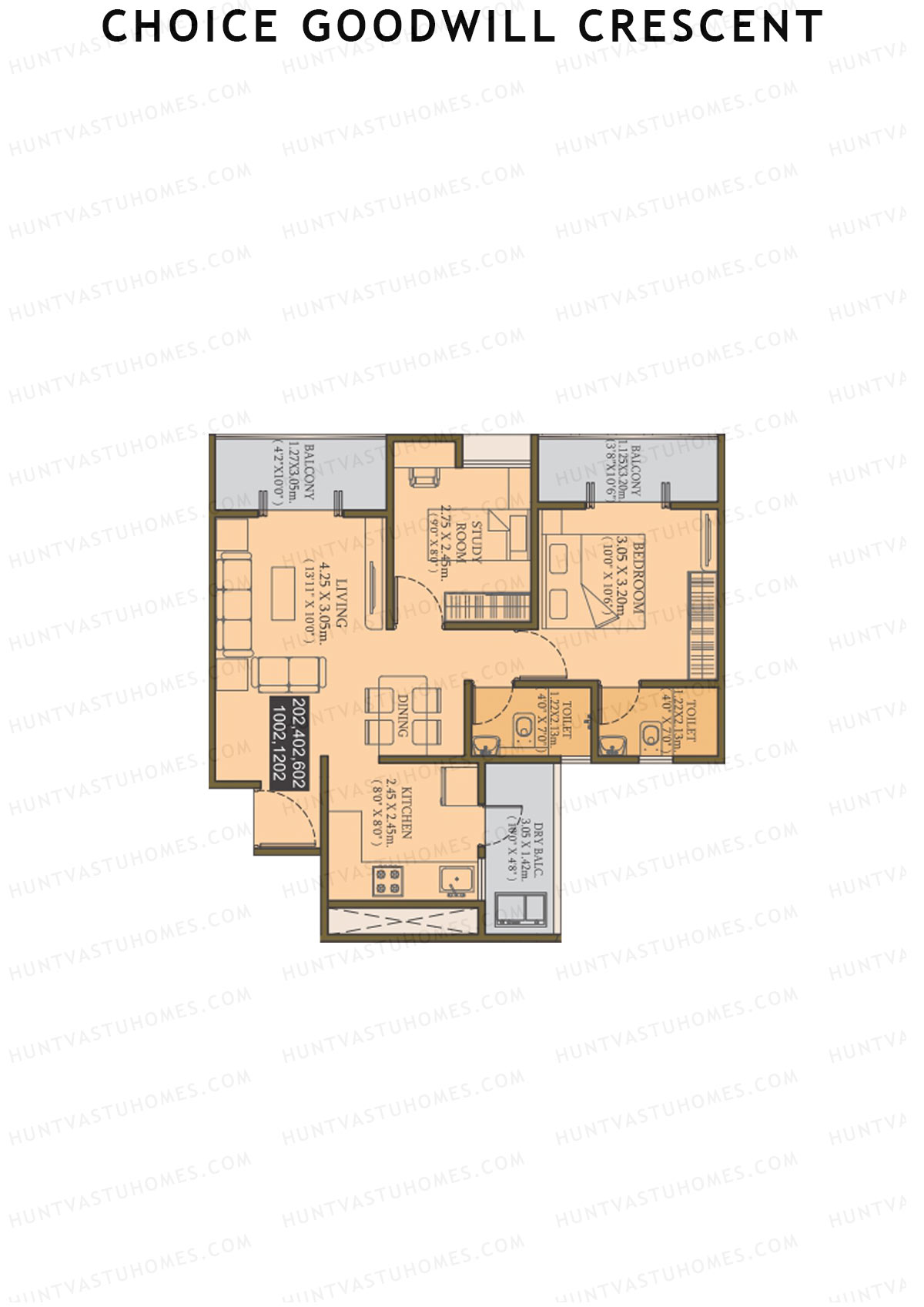 Choice Goodwill Crescent Wing C Unit 2 Floor Plan