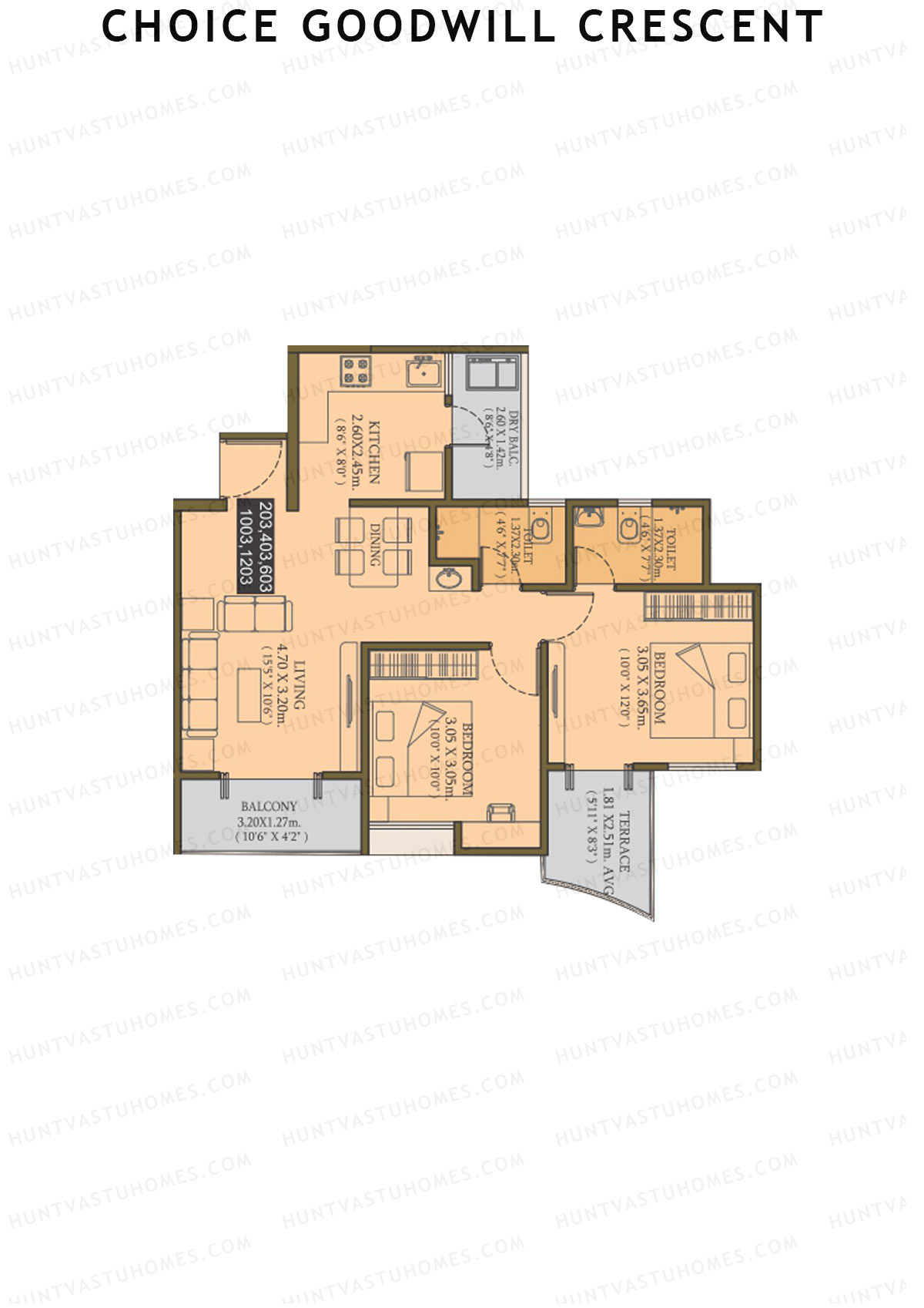 Choice Goodwill Crescent Wing C Unit 3 Floor Plan