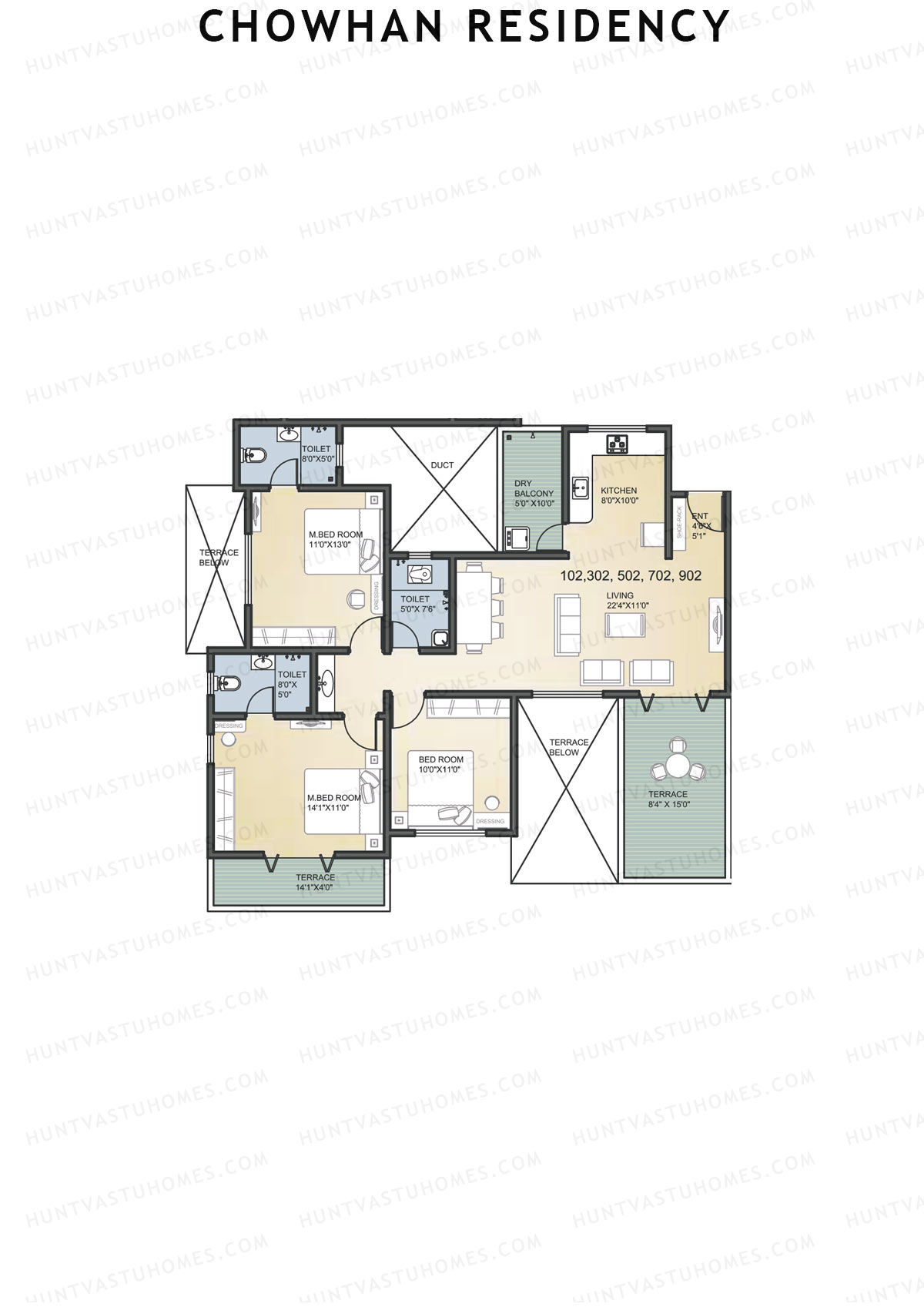 Chowhan Residency Tower 1 Unit 2 Floor Plan
