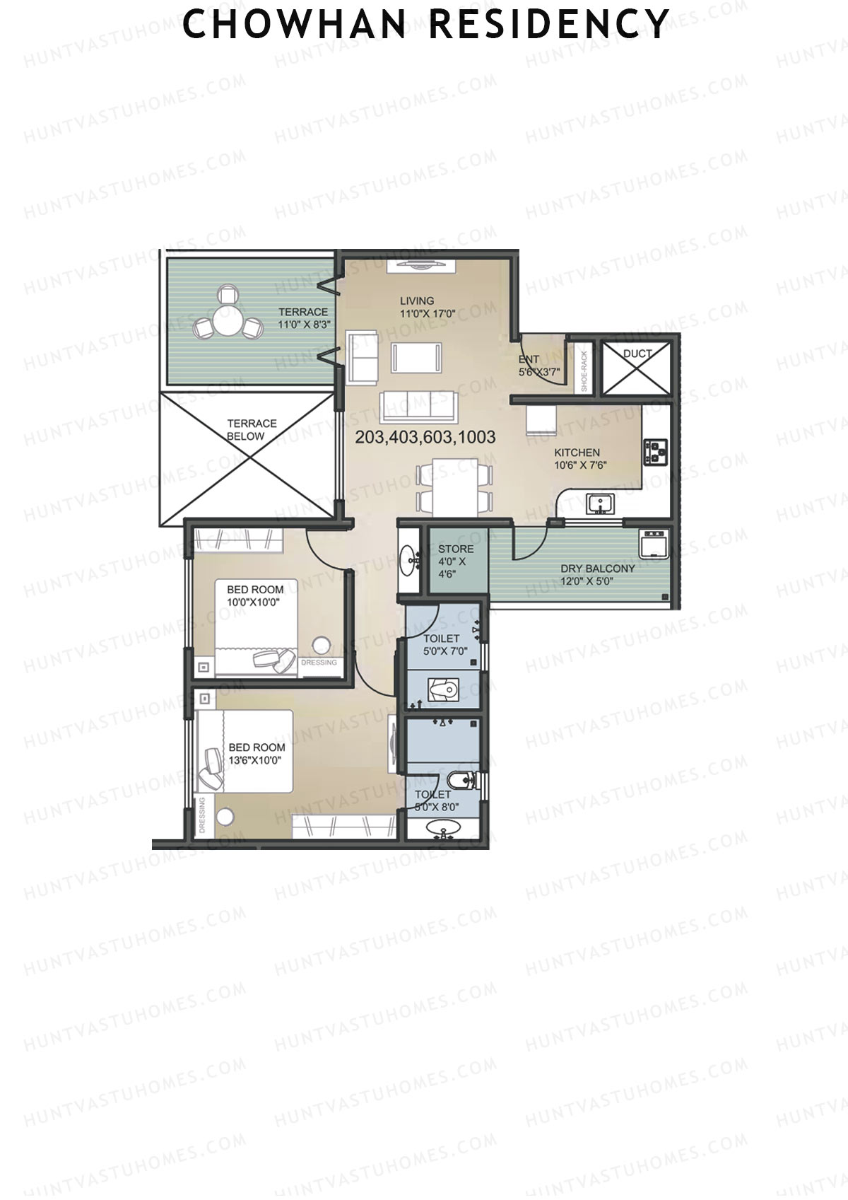 Chowhan Residency Tower 1 Unit 3 Floor Plan