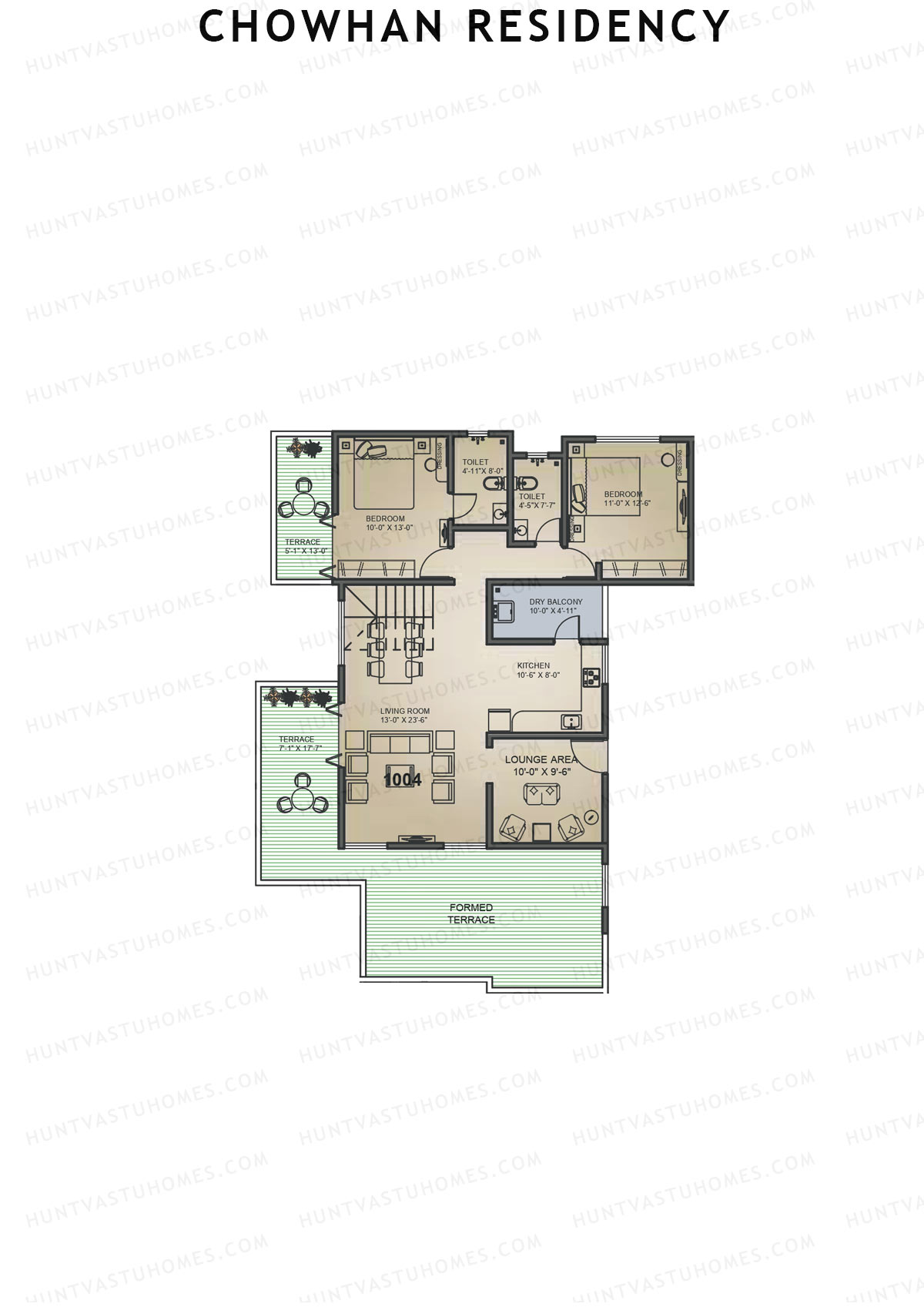 Chowhan Residency Tower 1 Unit 4 Type (Penthouse) Floor Plan