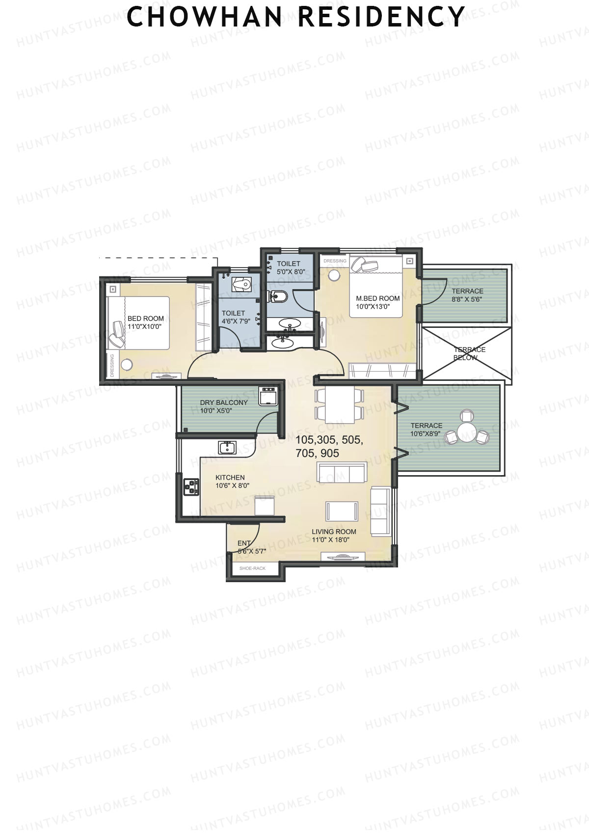 Chowhan Residency Tower 1 Unit 5 Floor Plan