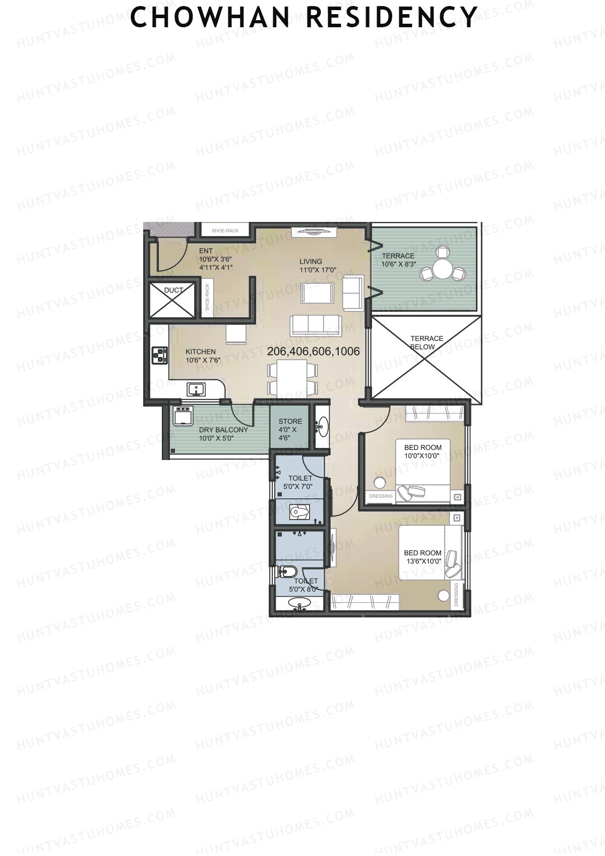 Chowhan Residency Tower 1 Unit 6 Floor Plan