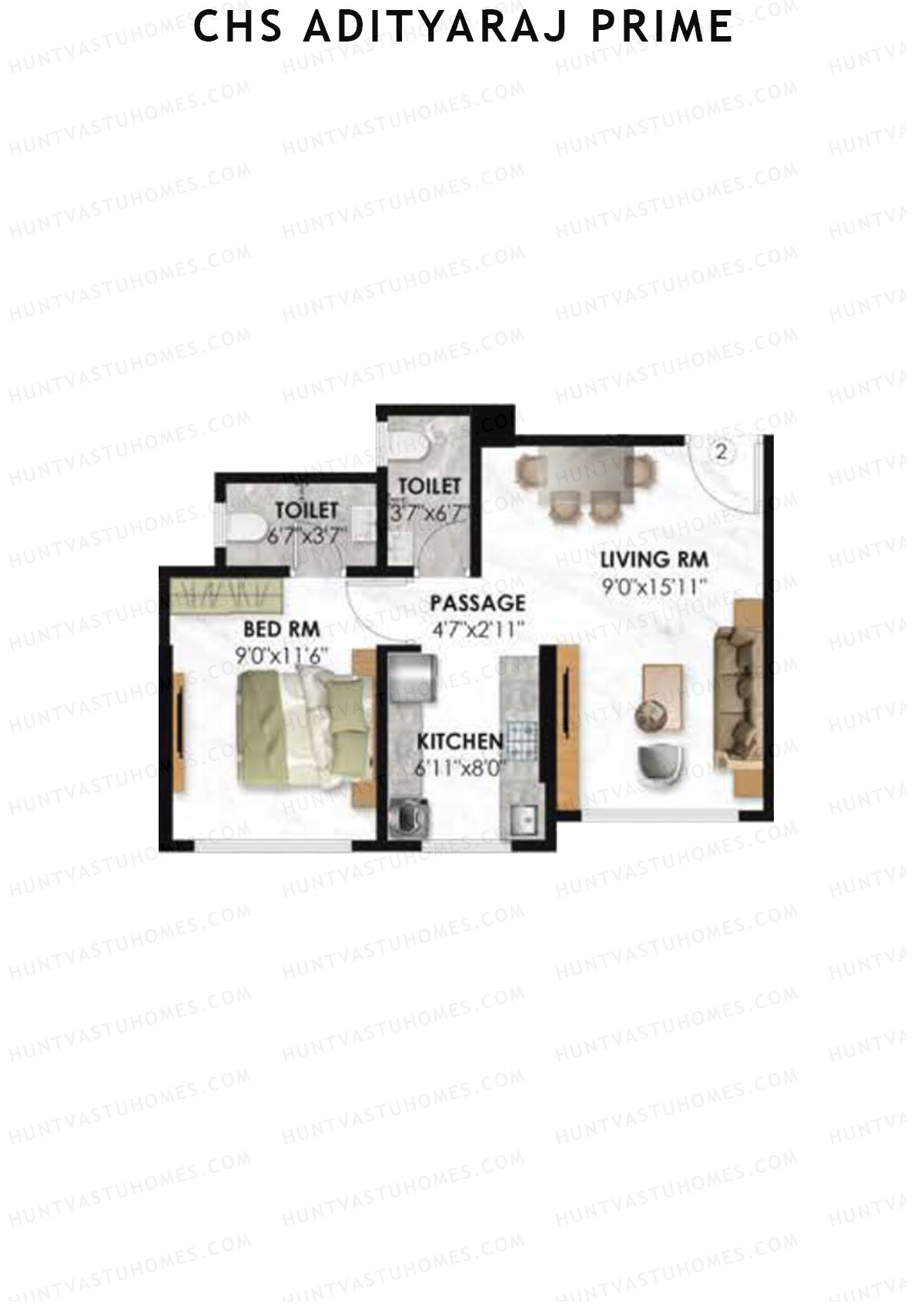 CHS Adityaraj Prime Block A Unit 2 Floor Plan