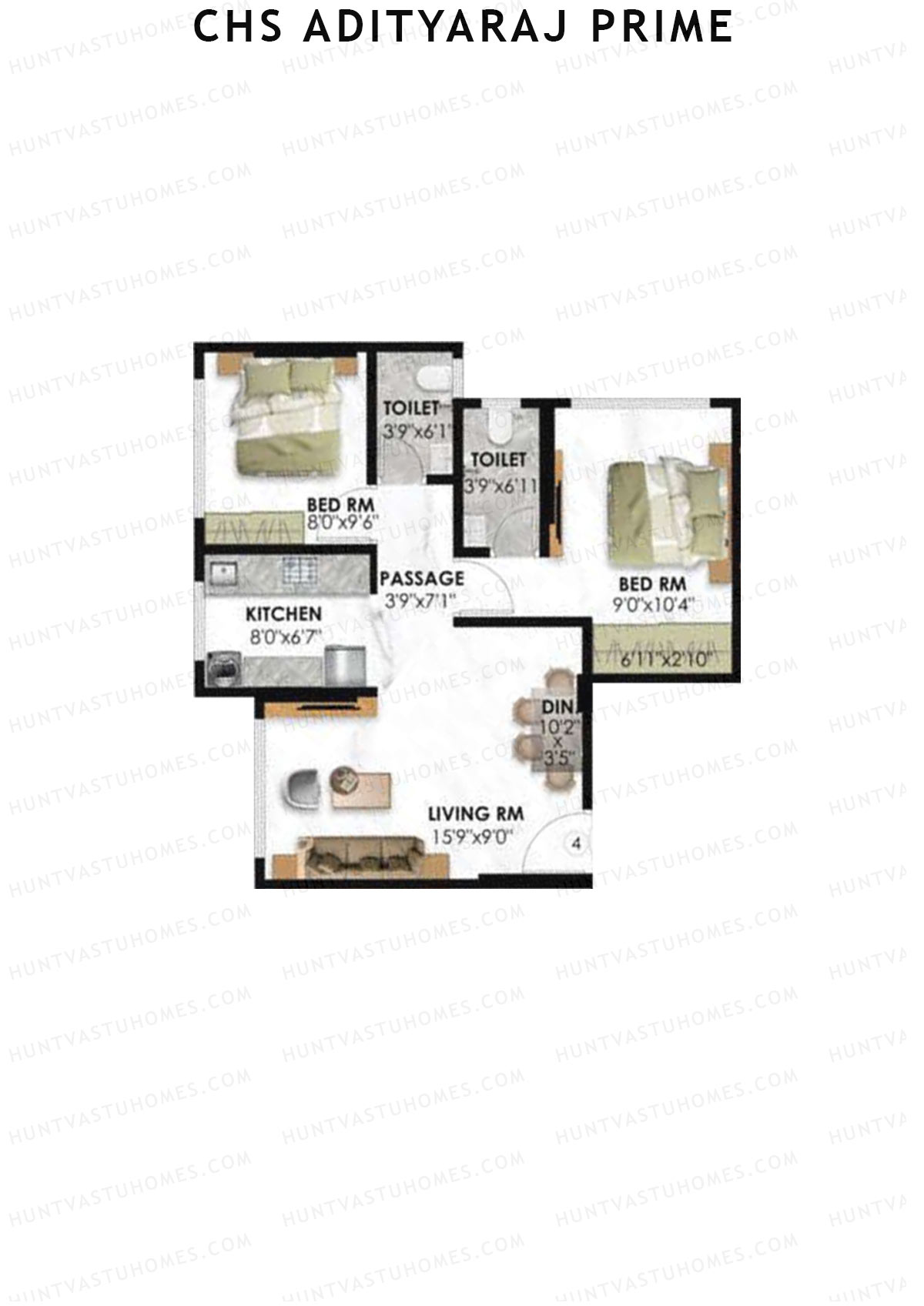 CHS Adityaraj Prime Block A Unit 4 Floor Plan