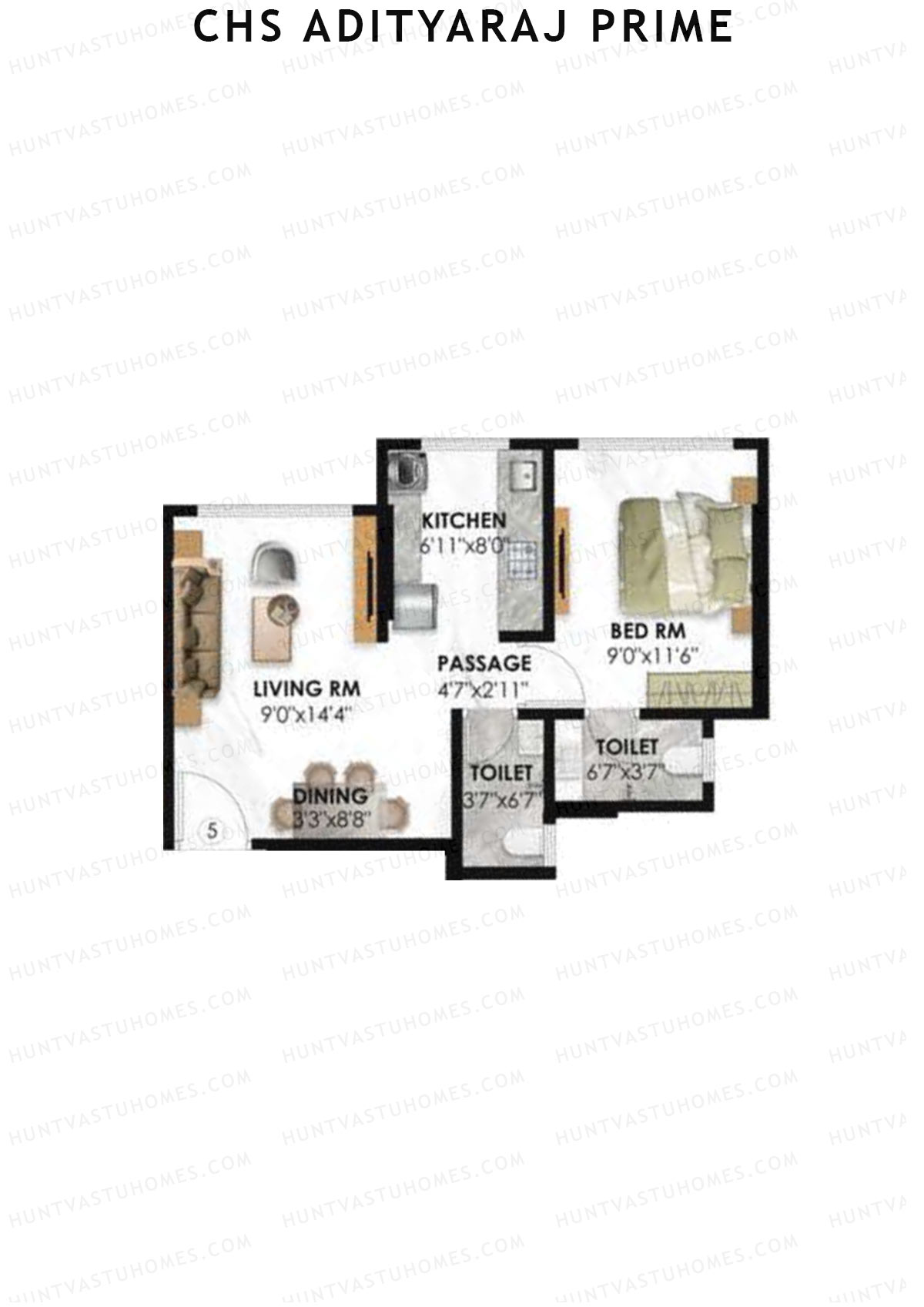 CHS Adityaraj Prime Block A Unit 5 Floor Plan