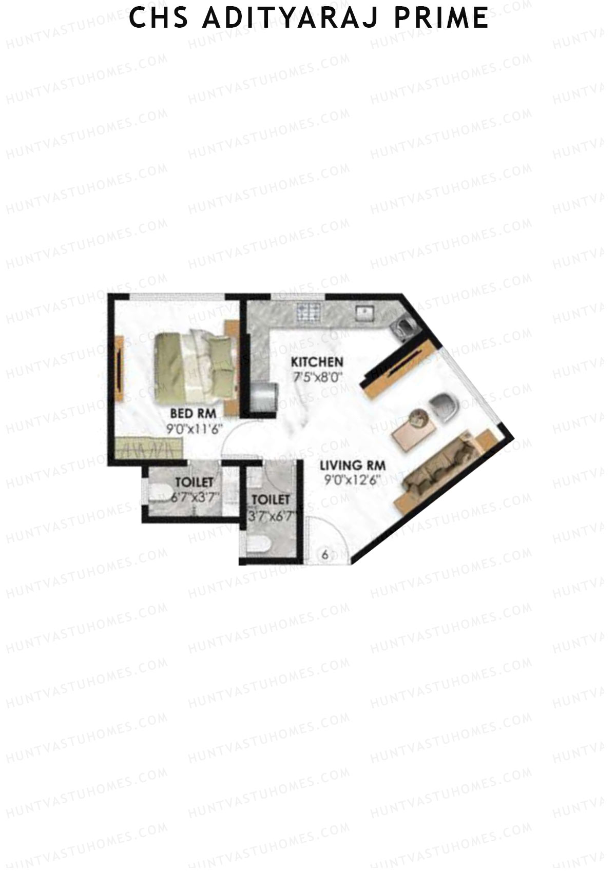 CHS Adityaraj Prime Block A Unit 6 Floor Plan