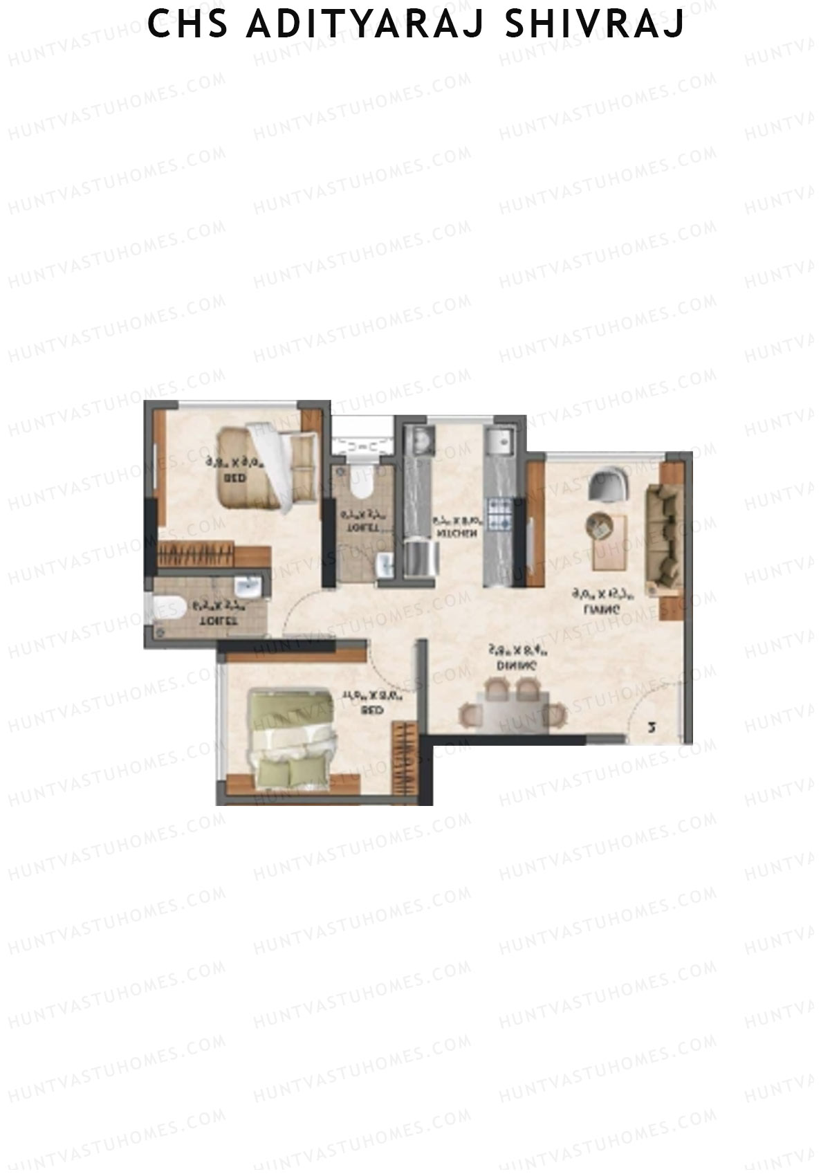 CHS Adityaraj Shivraj Wing A Unit 3 Floor Plan