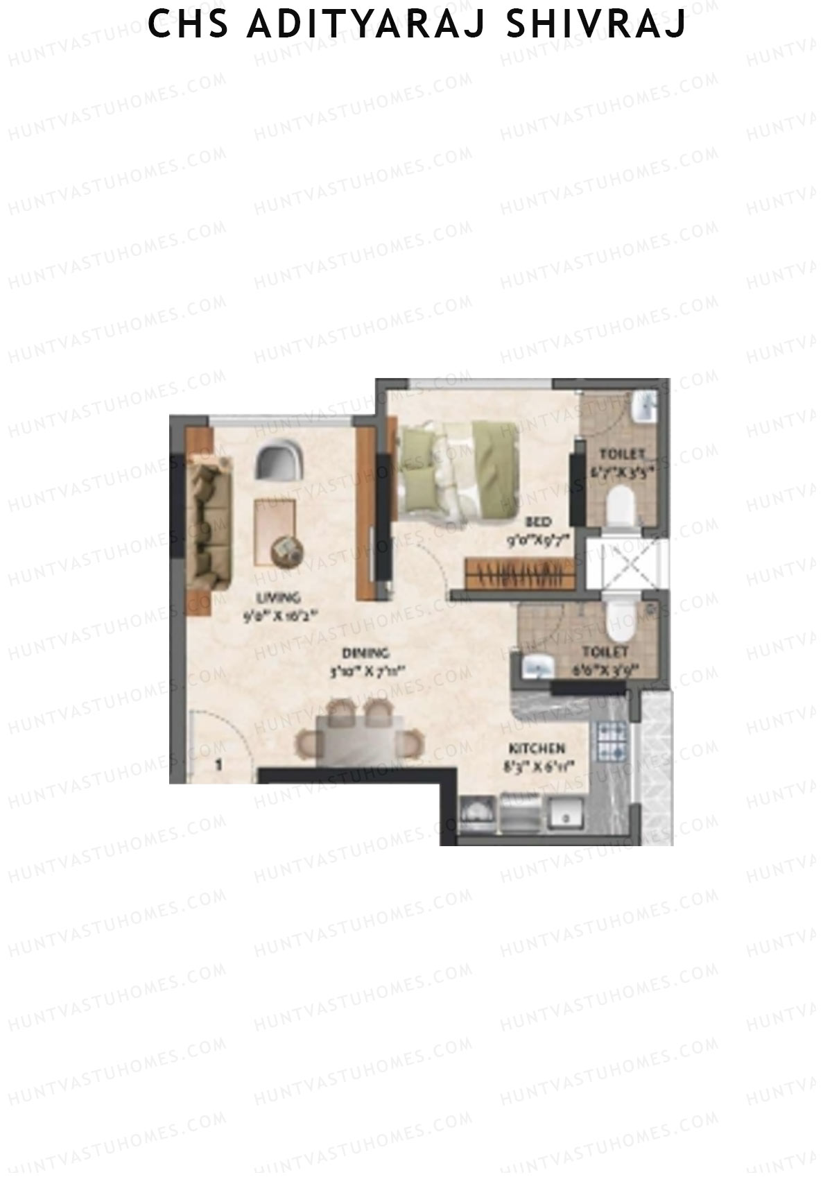 CHS Adityaraj Shivraj Wing B Unit 1 Floor Plan