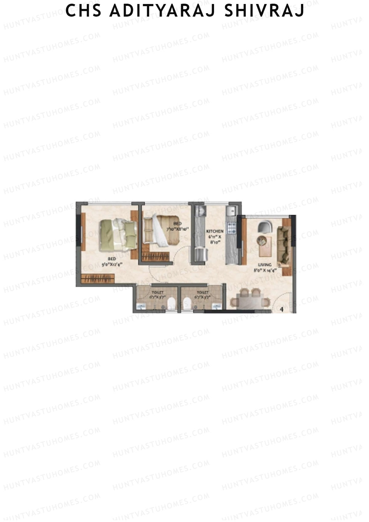 CHS Adityaraj Shivraj Wing B Unit 4 Floor Plan