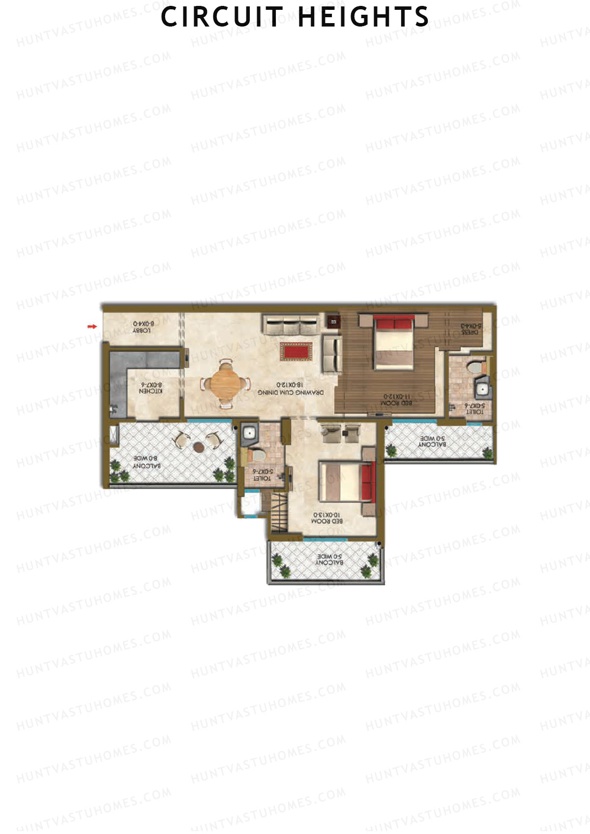 Circuit Heights Tower C Unit 2 Floor Plan