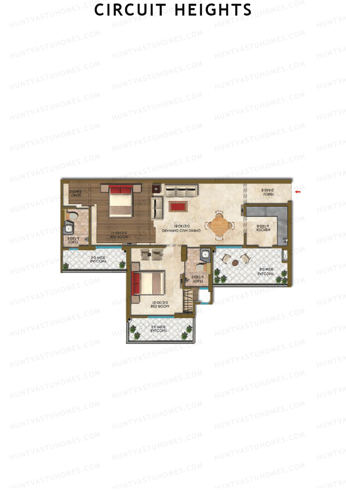 Circuit Heights Tower C Unit 3 Floor Plan