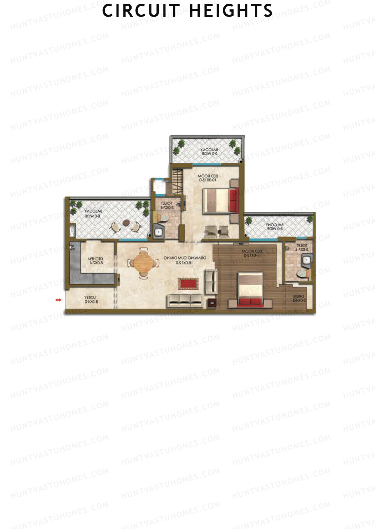 Circuit Heights Tower D Unit 1 Floor Plan