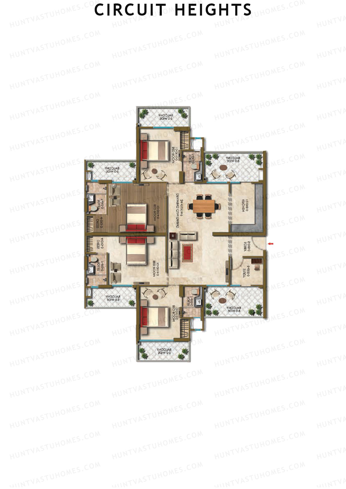 Circuit Heights Tower D Unit 2 Floor Plan