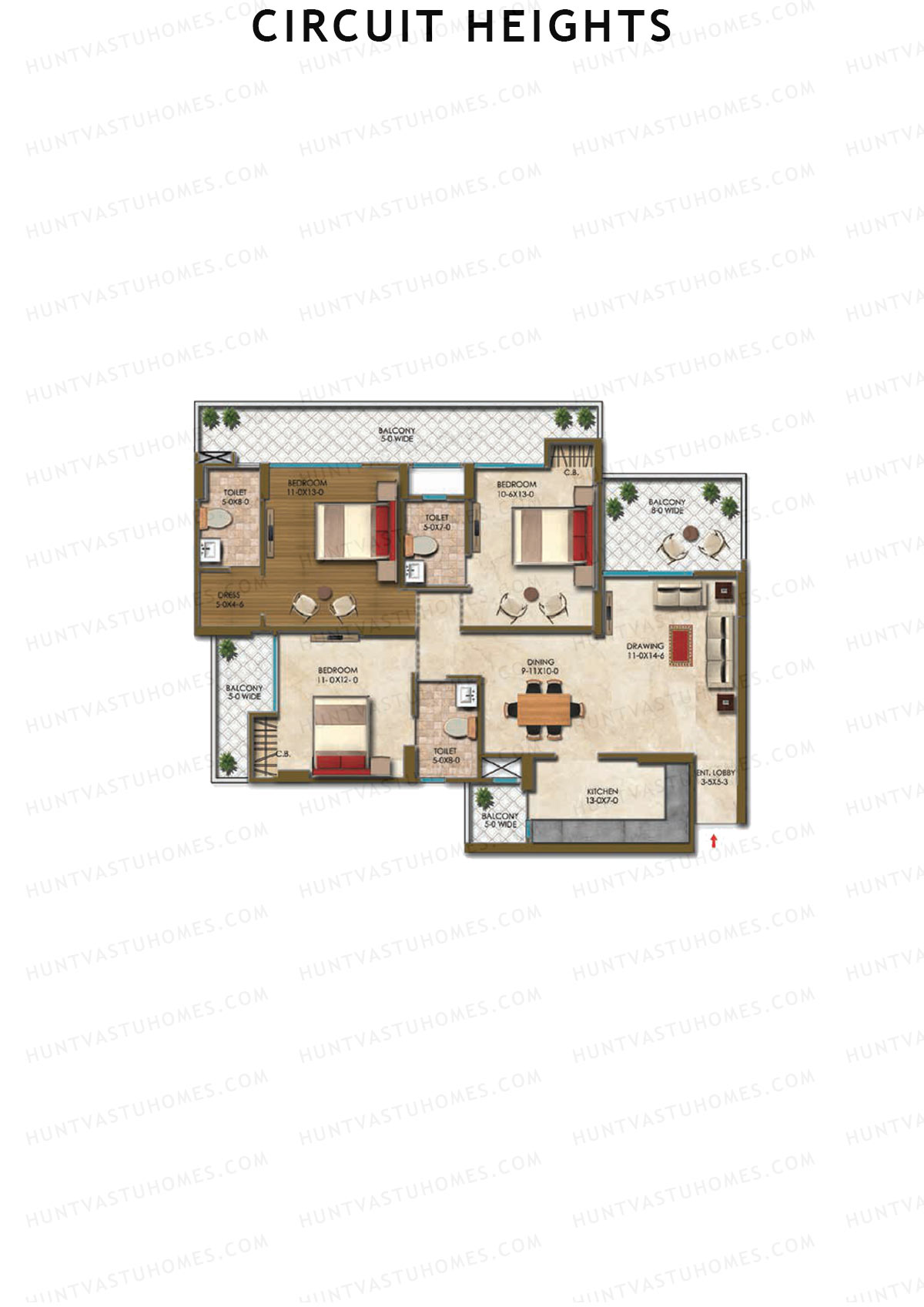 Circuit Heights Tower F Unit 4 Floor Plan