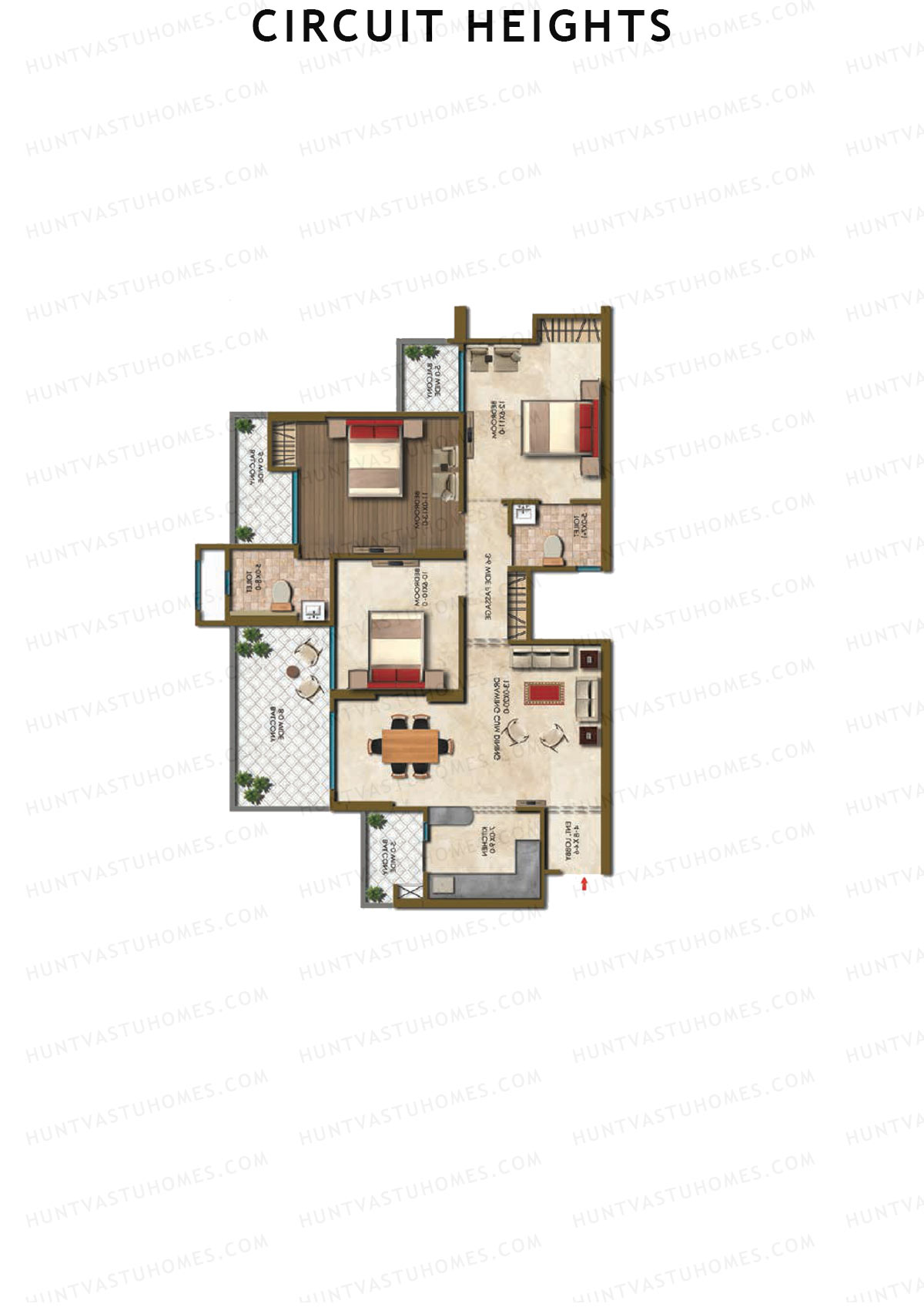 Circuit Heights Tower F Unit 5 Floor Plan