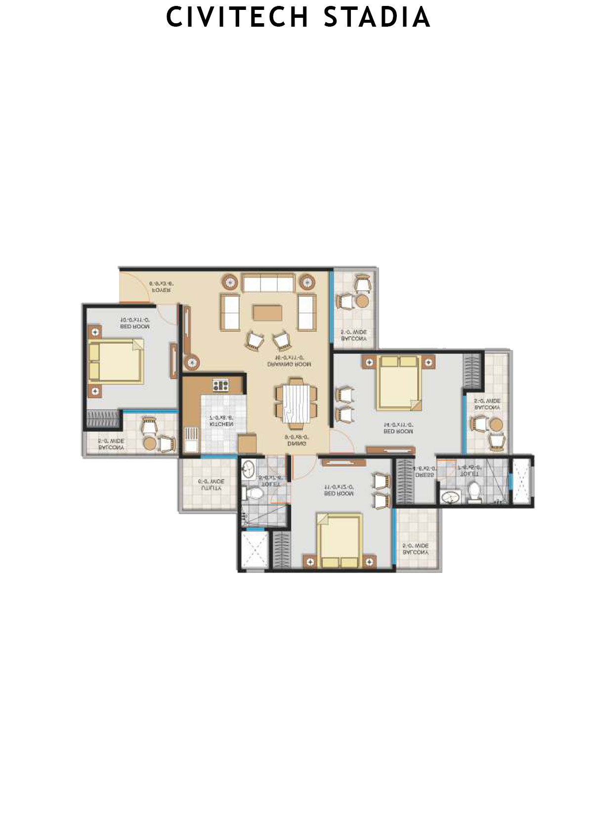 Civitech Stadia Tower C Unit 4 Floor Plan