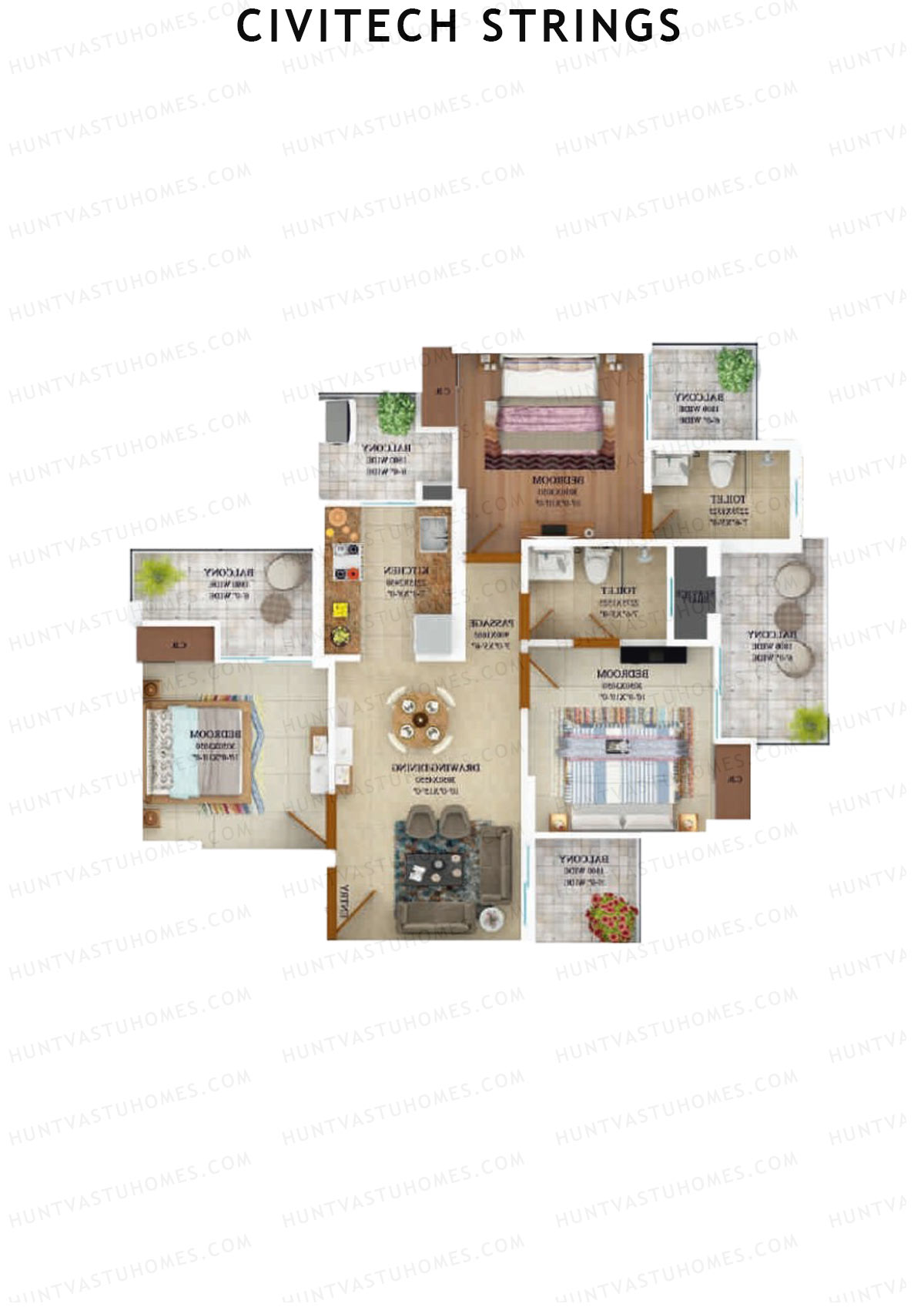 Civitech Strings Tower A Unit 1 Floor Plan