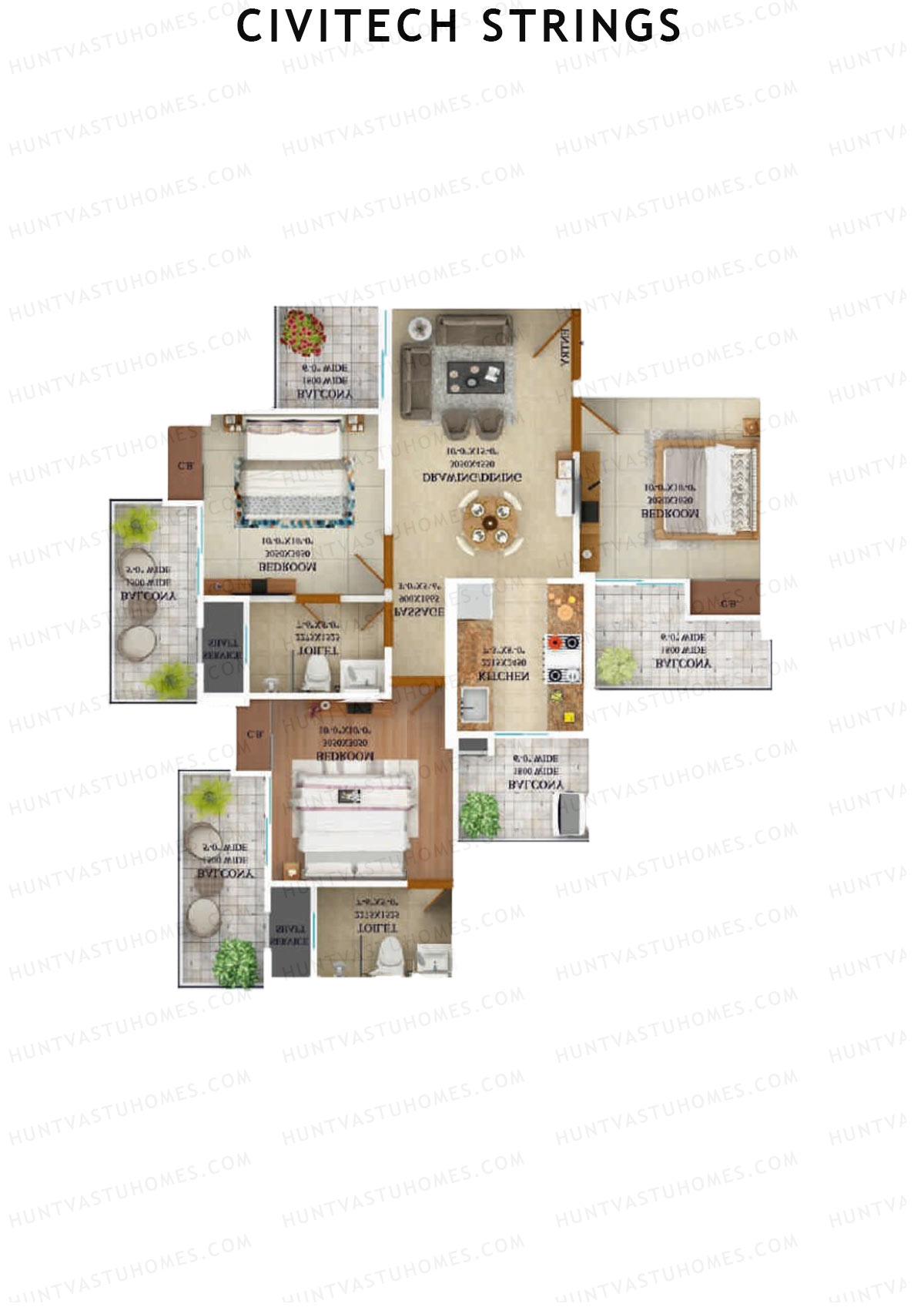 Civitech Strings Tower C Unit 2 Floor Plan
