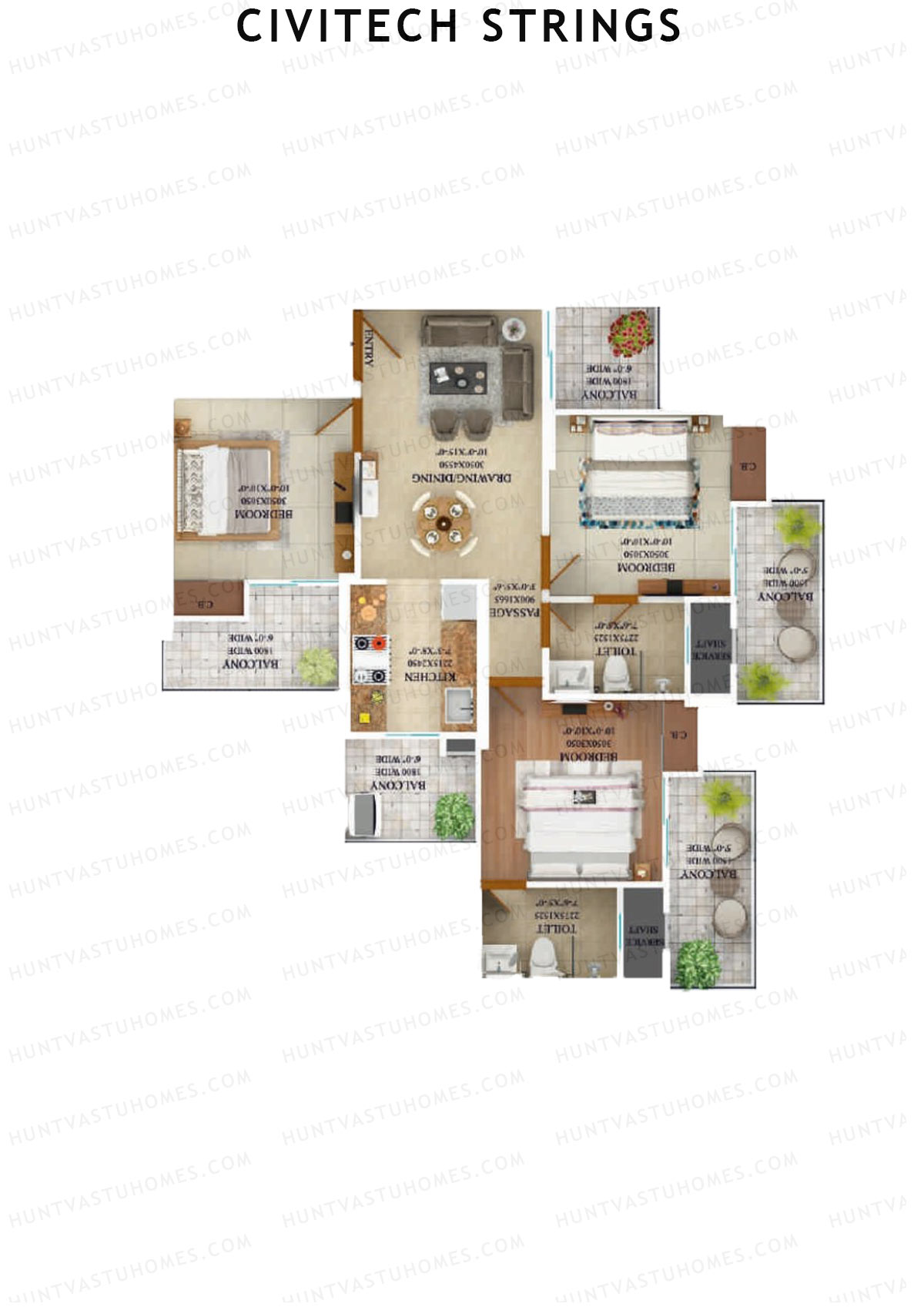 Civitech Strings Tower C Unit 3 Floor Plan