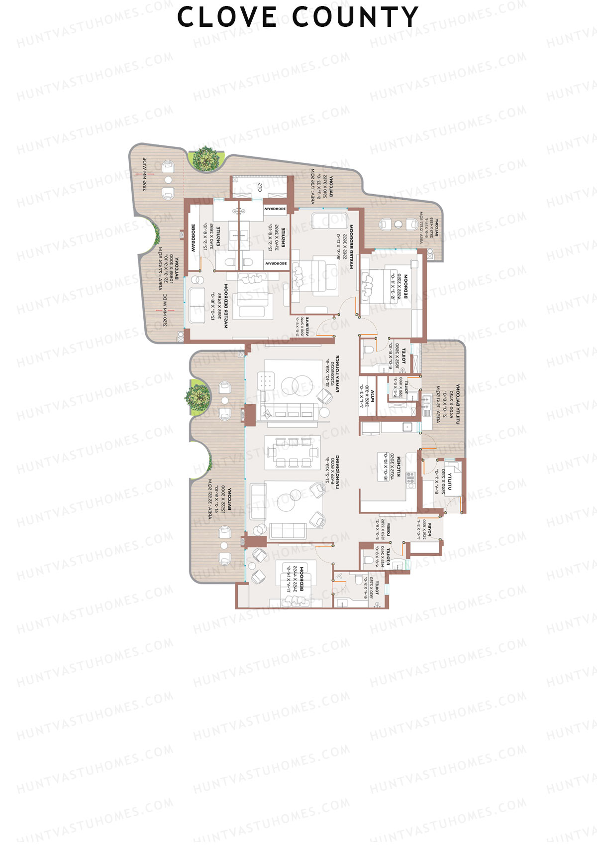 Clove County Tower C Unit 2 Floor Plan