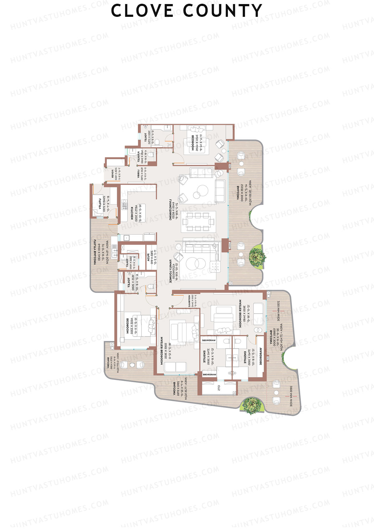 Clove County Tower C Unit 4 Floor Plan