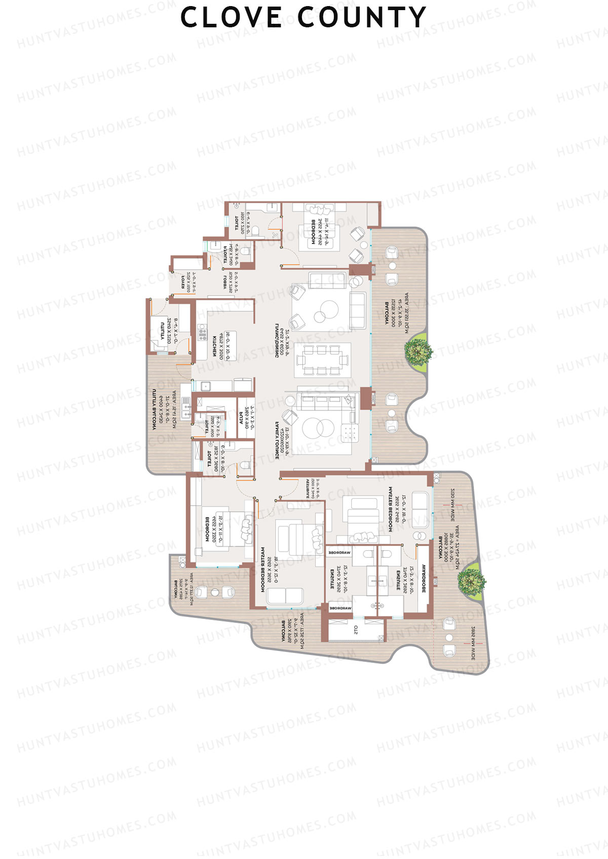 Clove County Tower C Unit 4 Floor Plan
