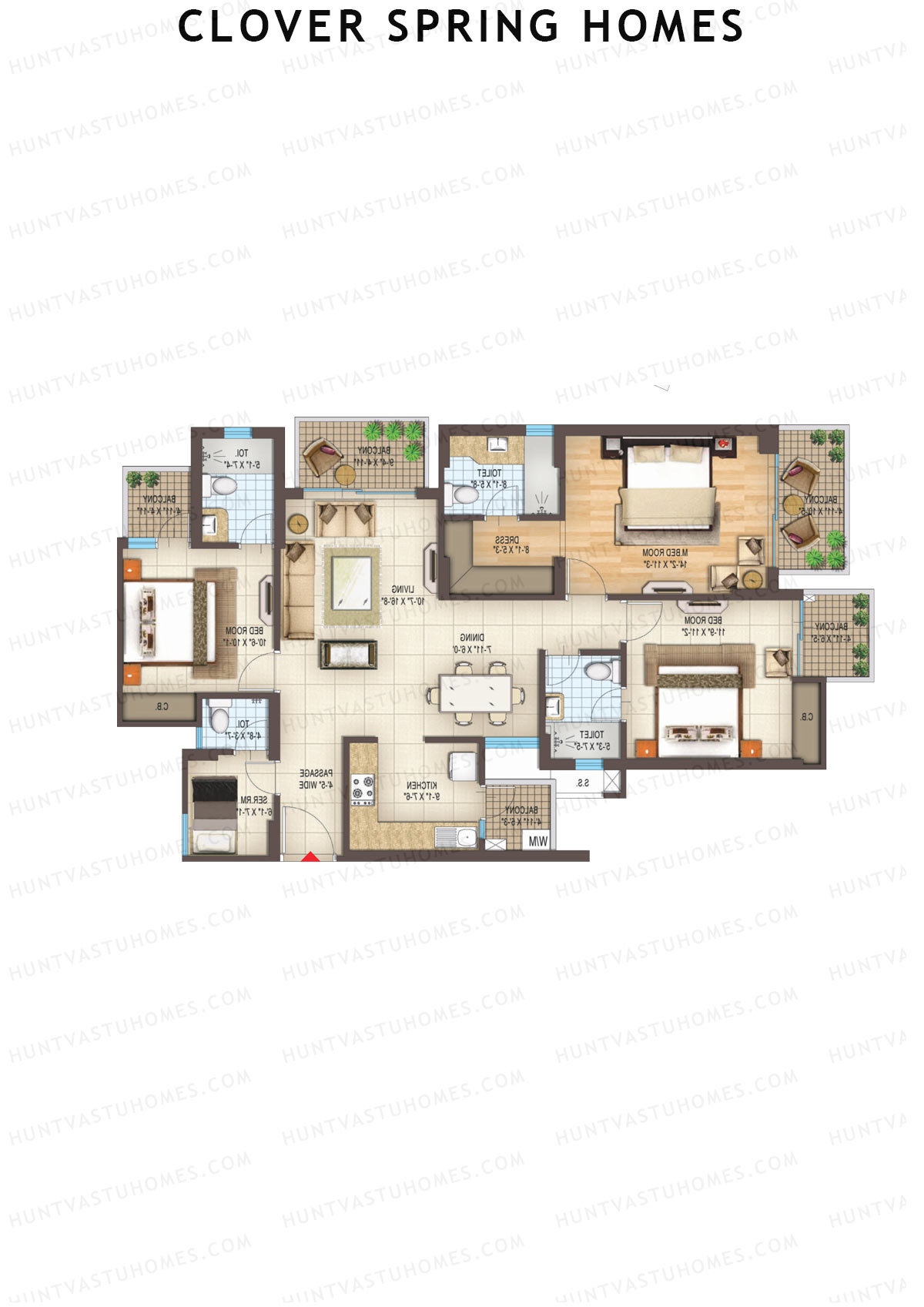 Clover Spring Homes Tower A Unit 2 Floor Plan