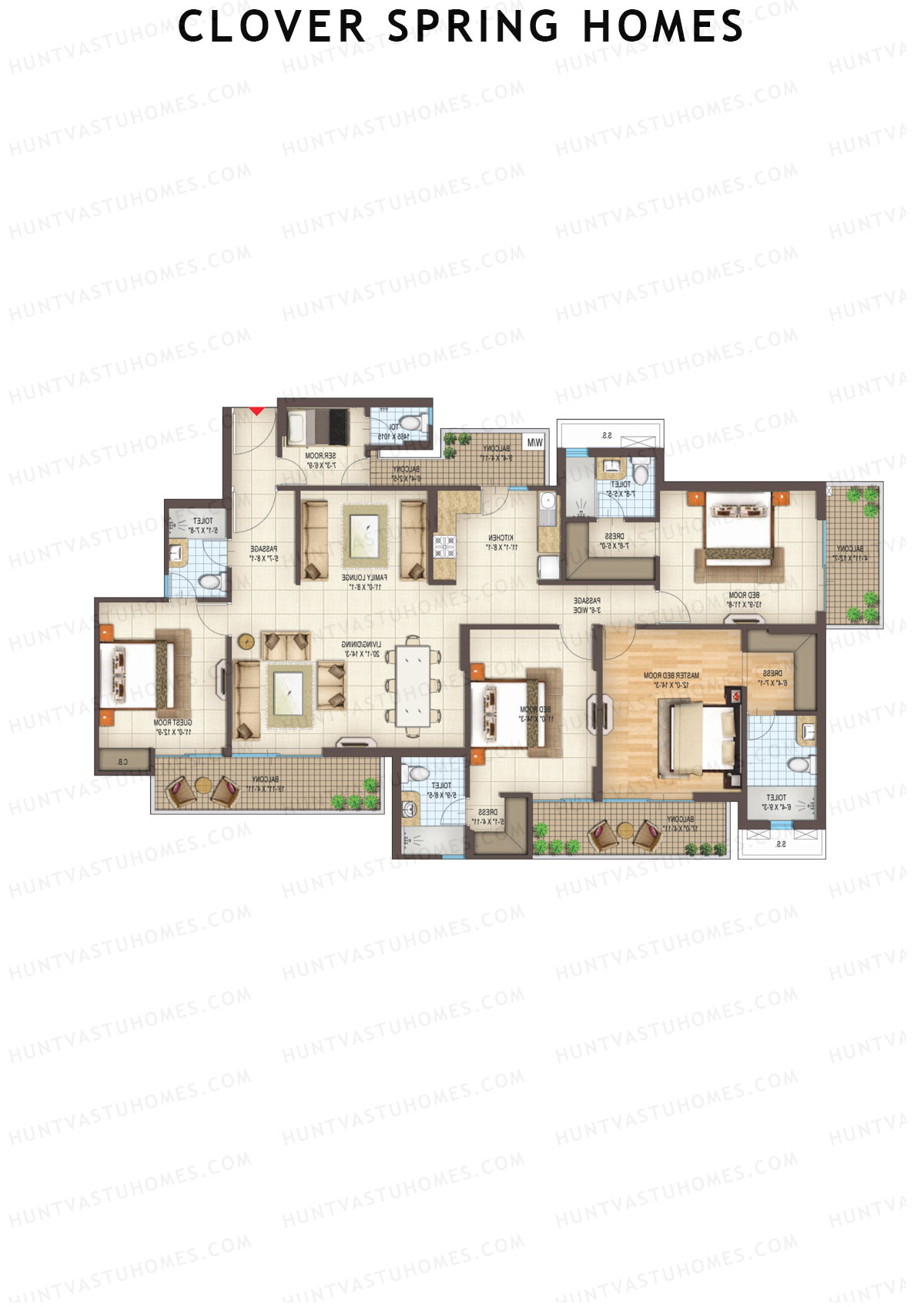 Clover Spring Homes Tower A Unit 3 Floor Plan