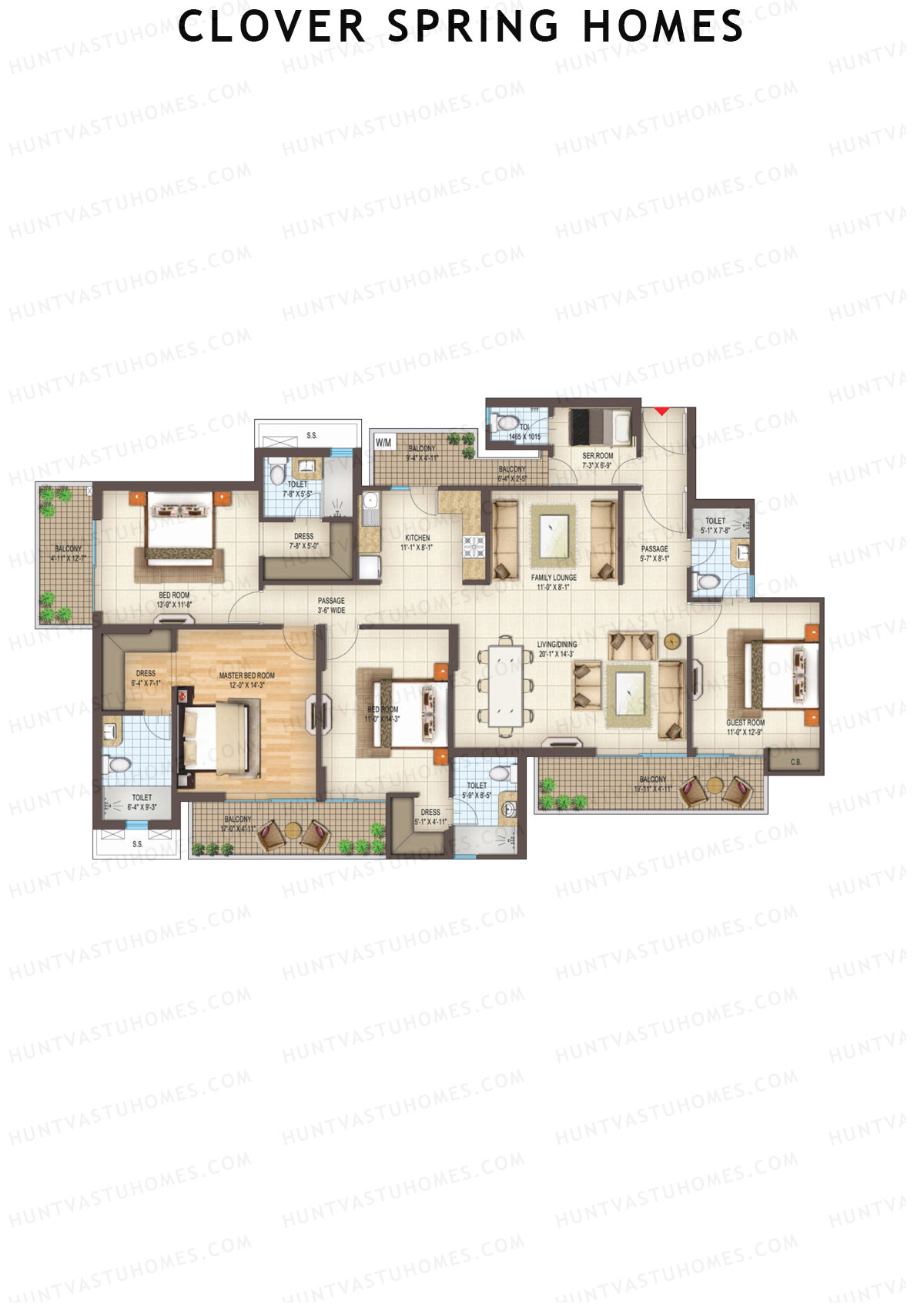 Clover Spring Homes Tower A Unit 4 Floor Plan