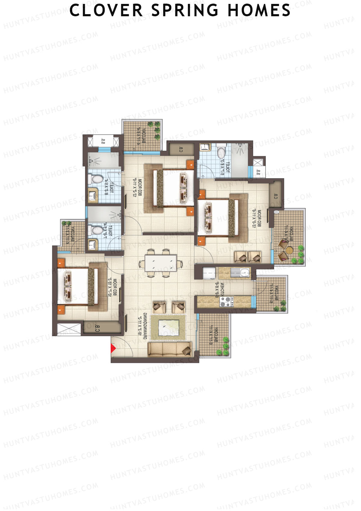 Clover Spring Homes Tower C Unit 2 Floor Plan