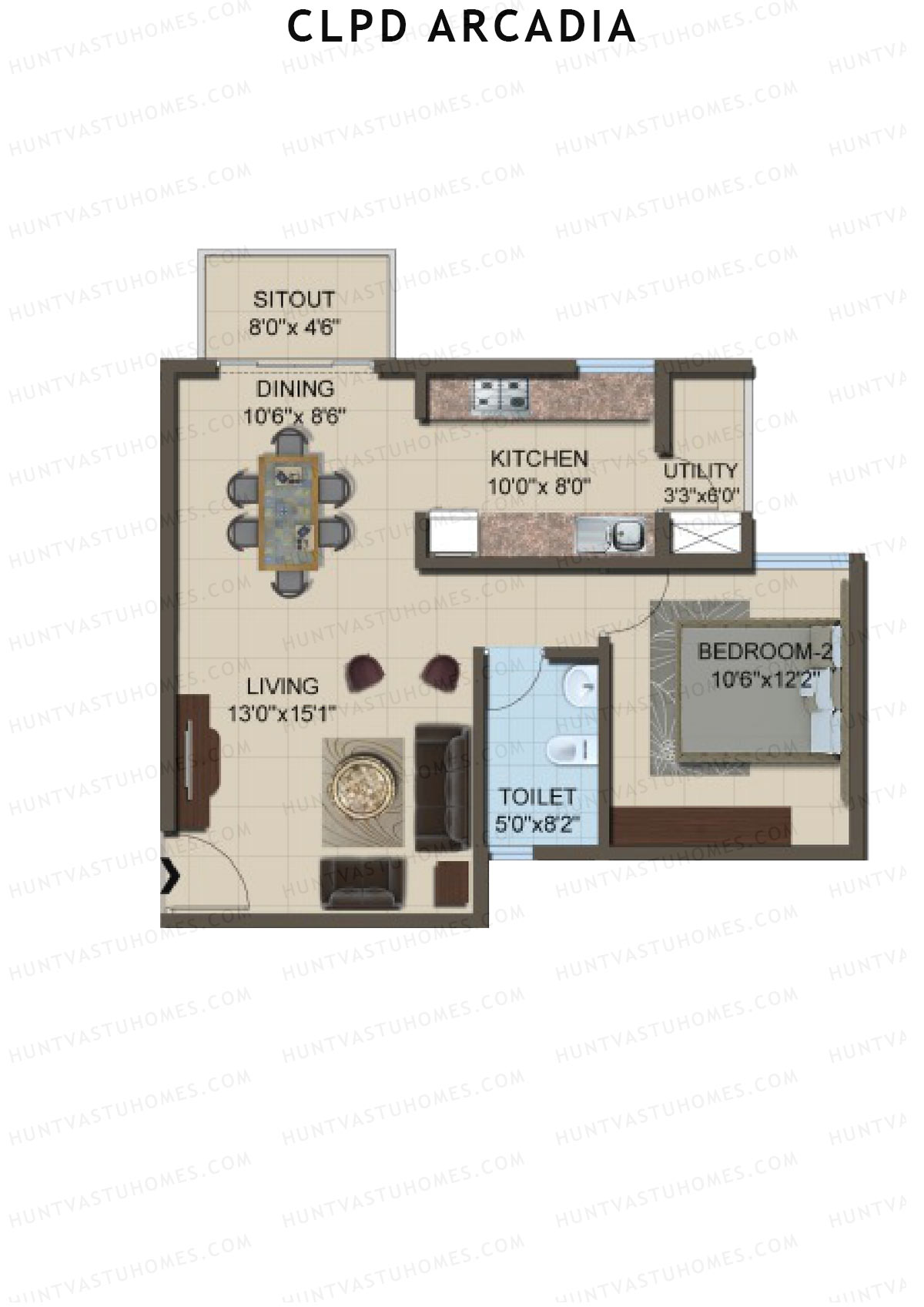 CLPD Arcadia Block 2 Wing A Unit 4 Floor Plan
