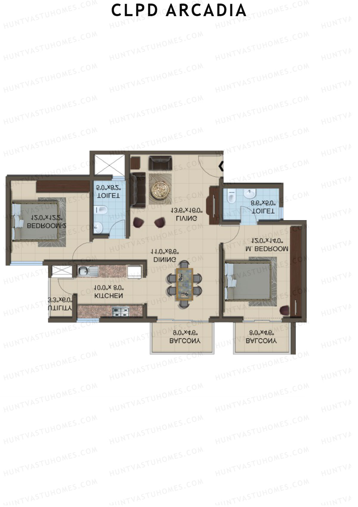 CLPD Arcadia Block 2 Wing C Unit 4 Floor Plan
