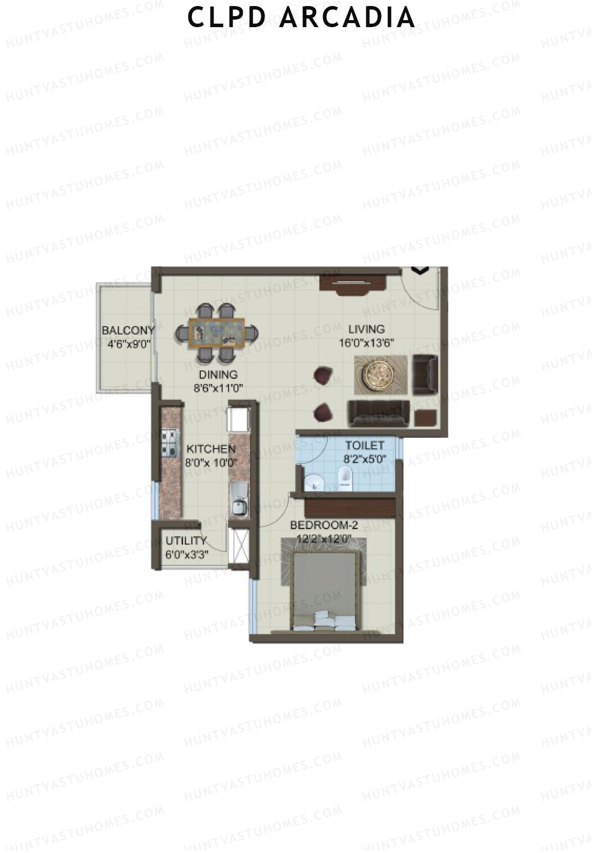 CLPD Arcadia Block 2 Wing F Unit 4 Floor Plan