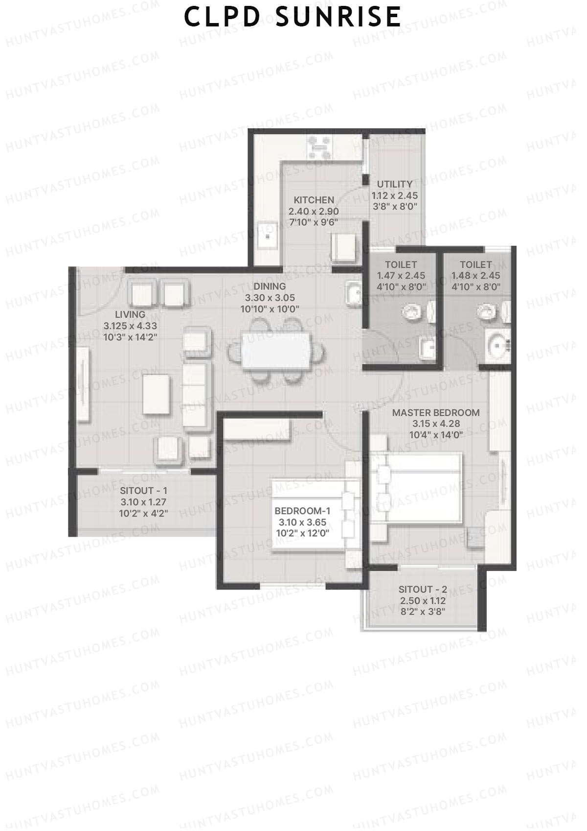 CLPD Sunrise Wing G Unit 3 Floor Plan
