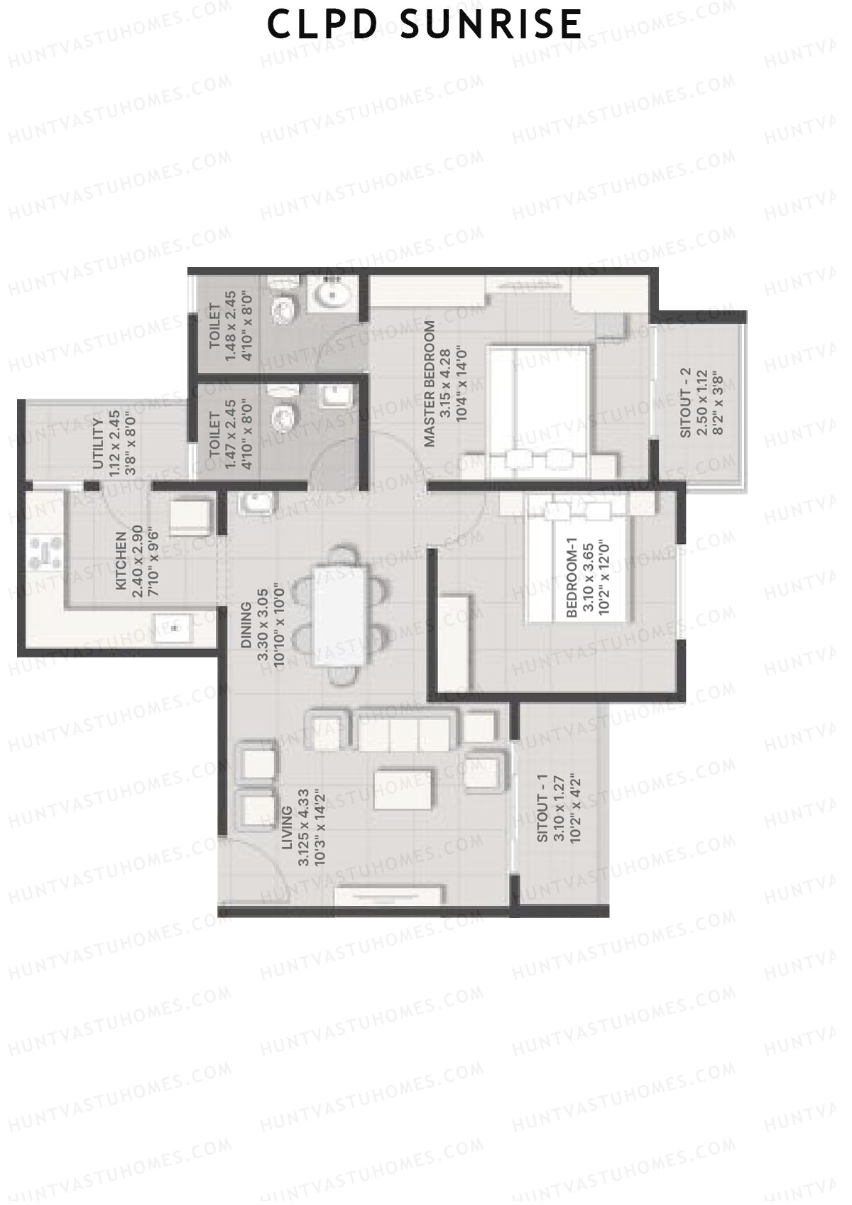 CLPD Sunrise Wing H Unit 2 Floor Plan