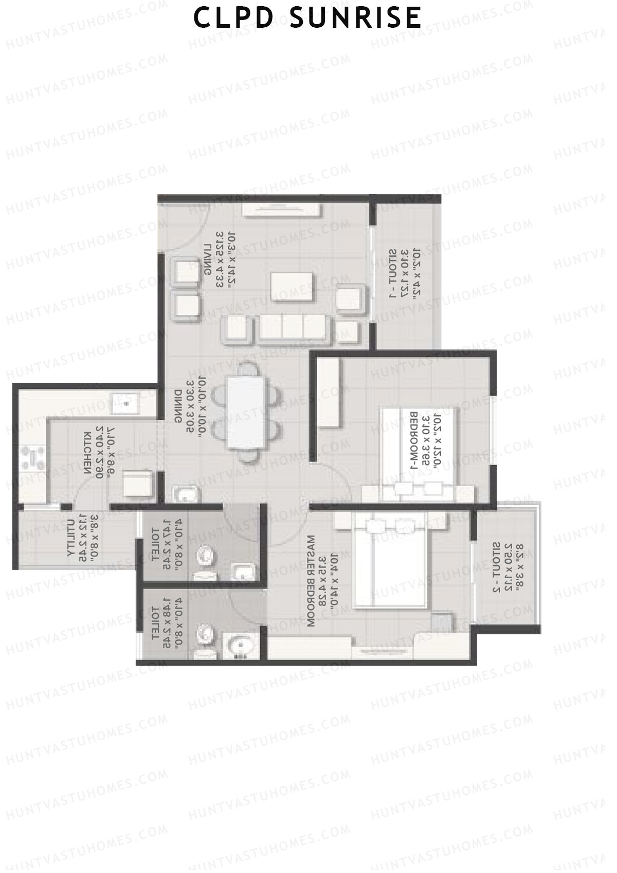 CLPD Sunrise Wing H Unit 3 Floor Plan