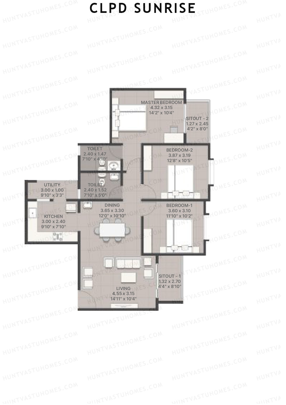 CLPD Sunrise Wing J Unit 2 Floor Plan