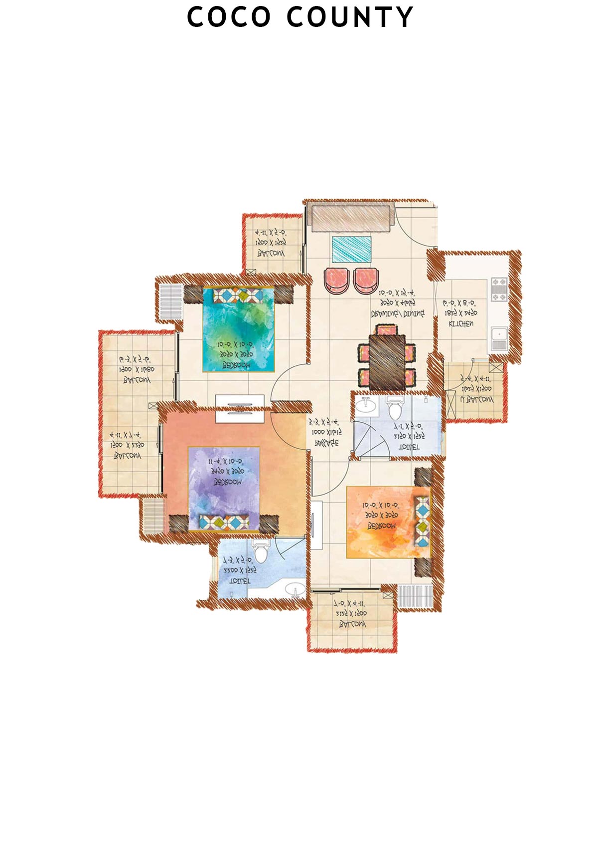 Coco County Tower B Unit 12 (Type 2) Floor Plan