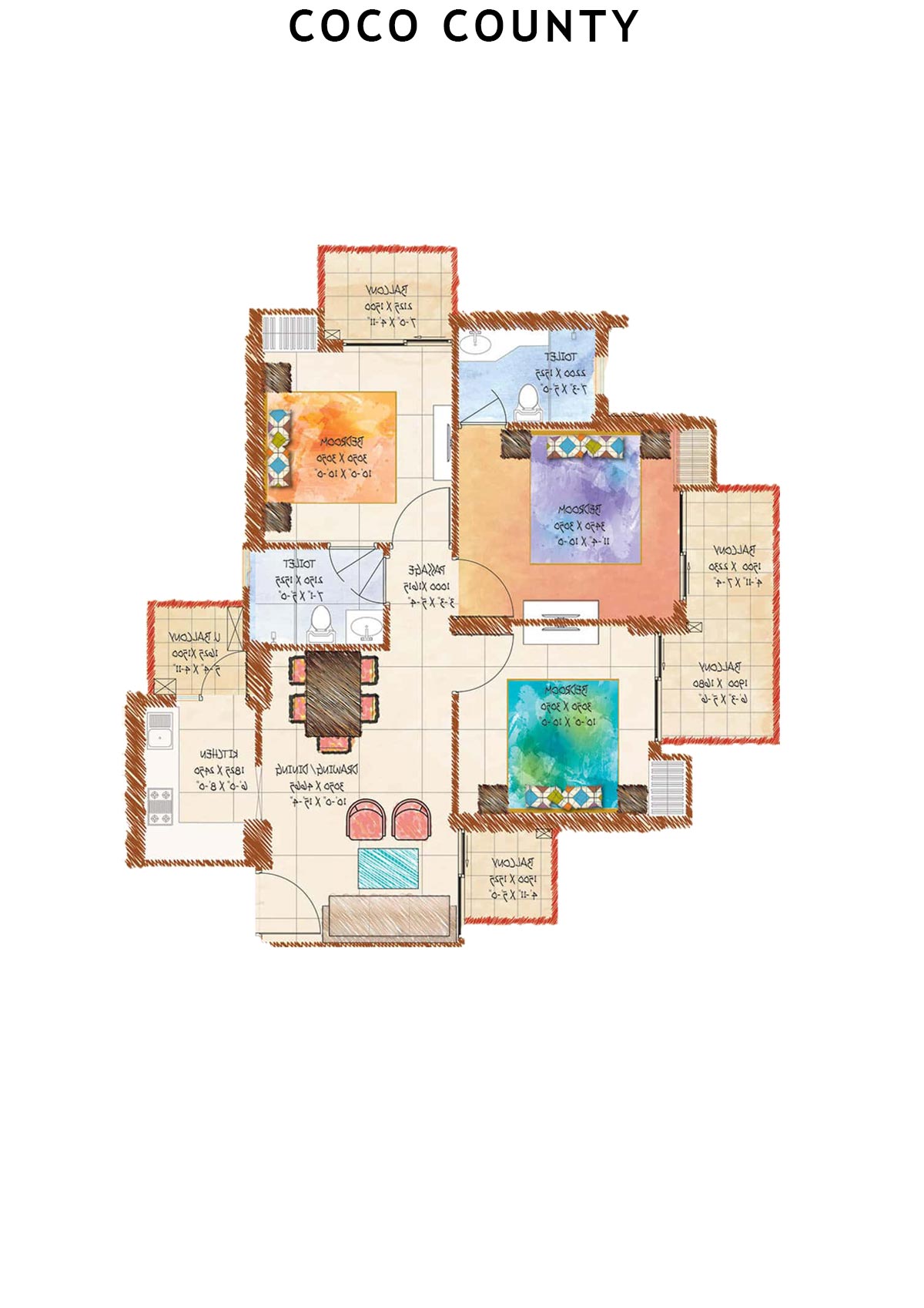 Coco County Tower B Unit 6 (Type 2) Floor Plan