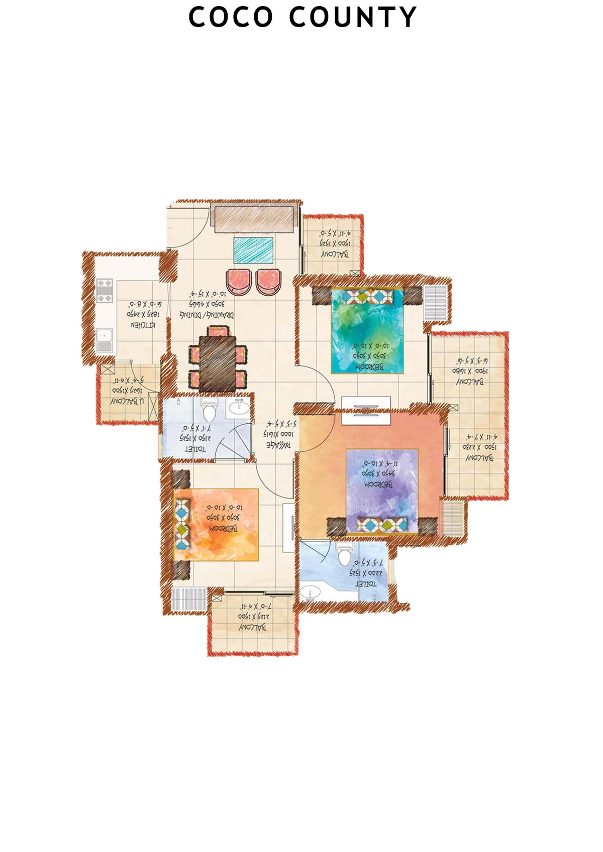 Coco County Tower B Unit 7 (Type 2) Floor Plan