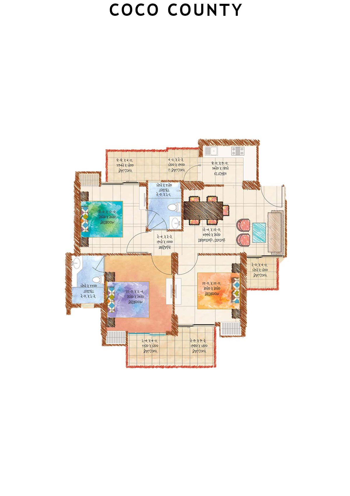 Coco County Tower B Unit 9 (Type 1) Floor Plan