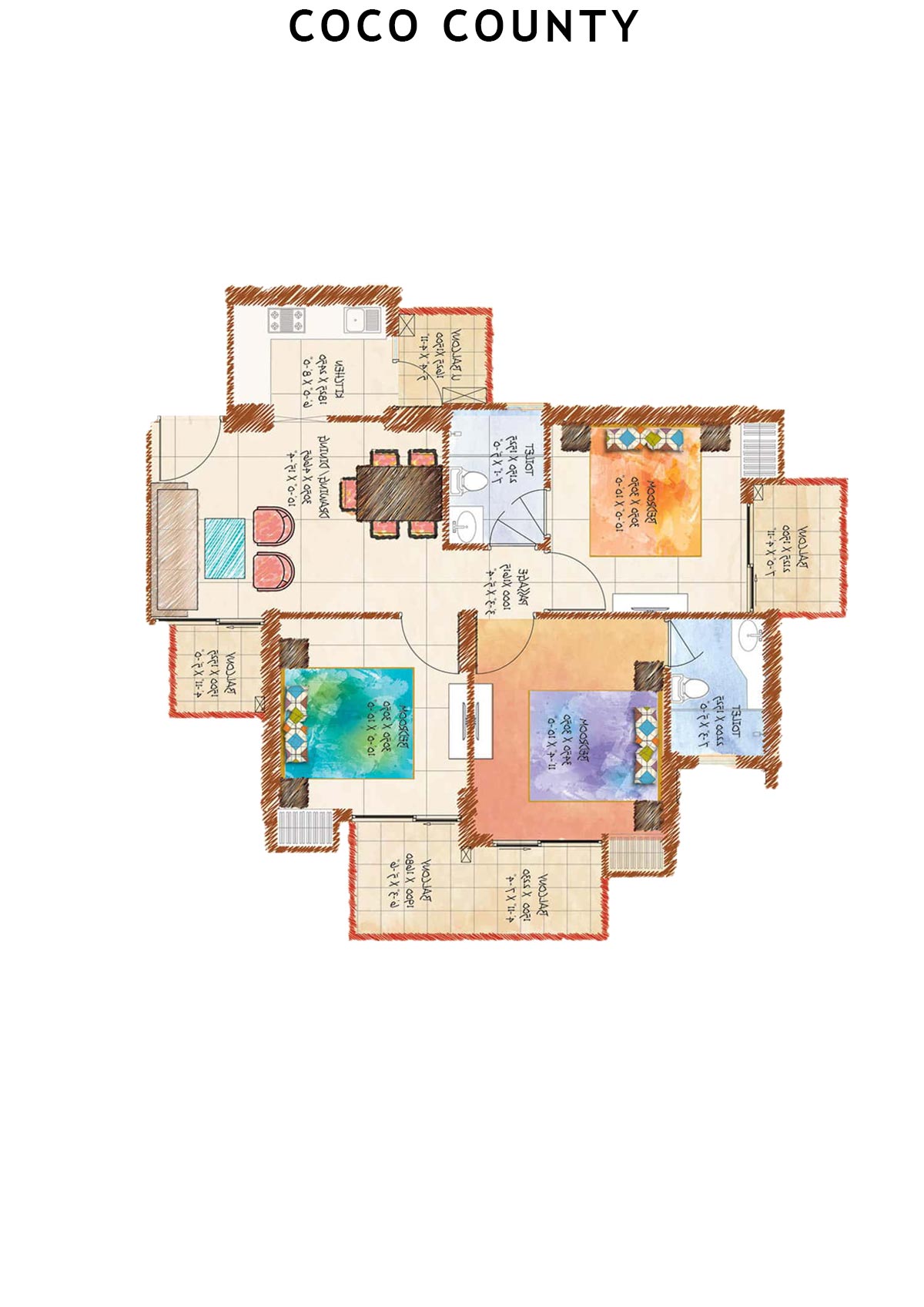 Coco County Tower C Unit 12 (Type 2) Floor Plan