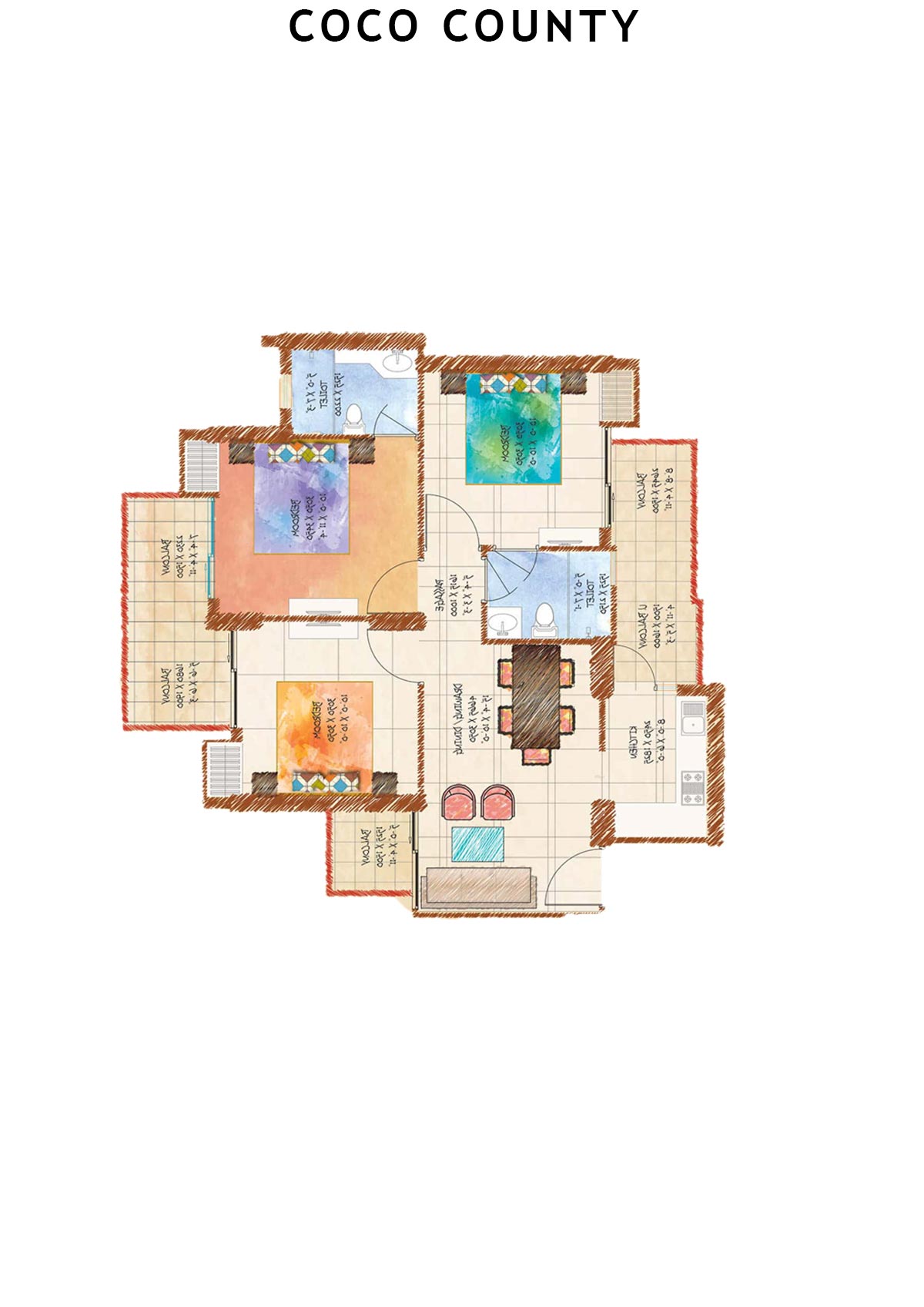 Coco County Tower C Unit 3 (Type 1) Floor Plan